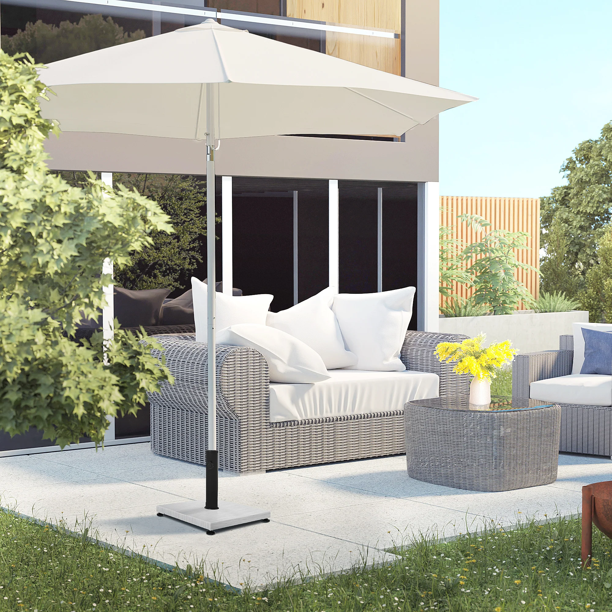 Outsunny 12kg Garden Parasol Base w/ Adjustable Foot Concrete Umbrella Stand - Image 2