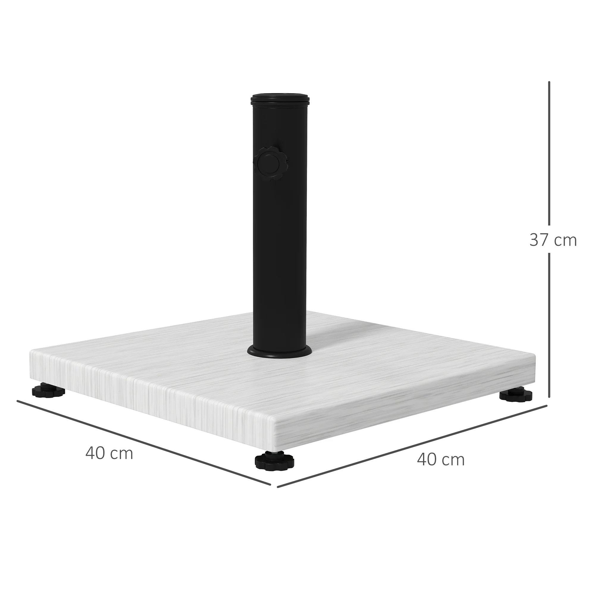 Outsunny 12kg Garden Parasol Base w/ Adjustable Foot Concrete Umbrella Stand - Image 5