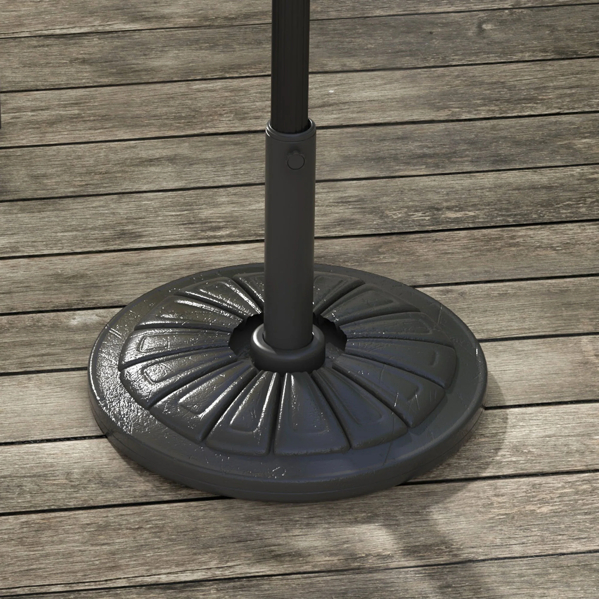 Outsunny 13 Kg Patio Umbrella Base Stand, Concrete Umbrella Holder, Black - Image 2