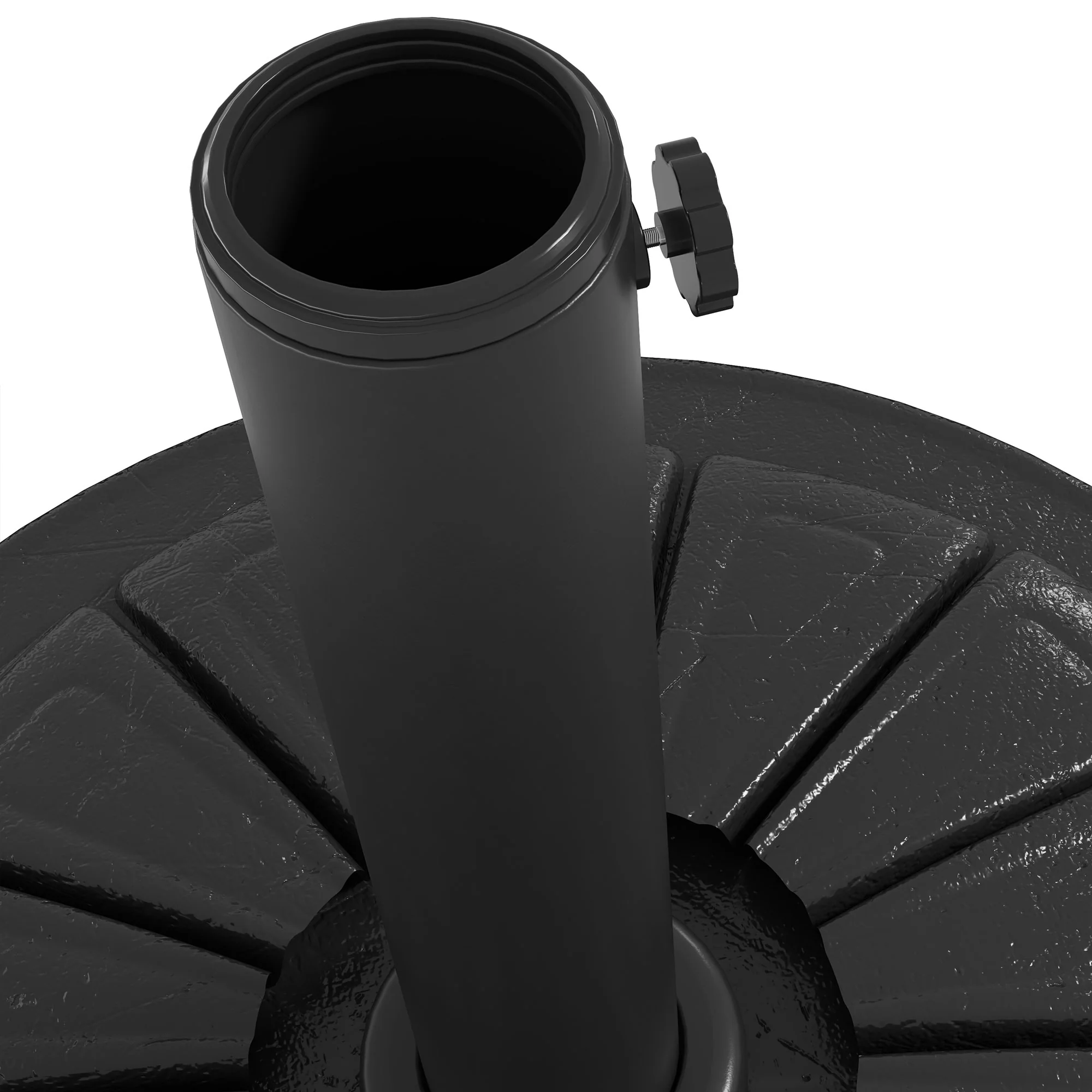 Outsunny 13 Kg Patio Umbrella Base Stand, Concrete Umbrella Holder, Black - Image 8