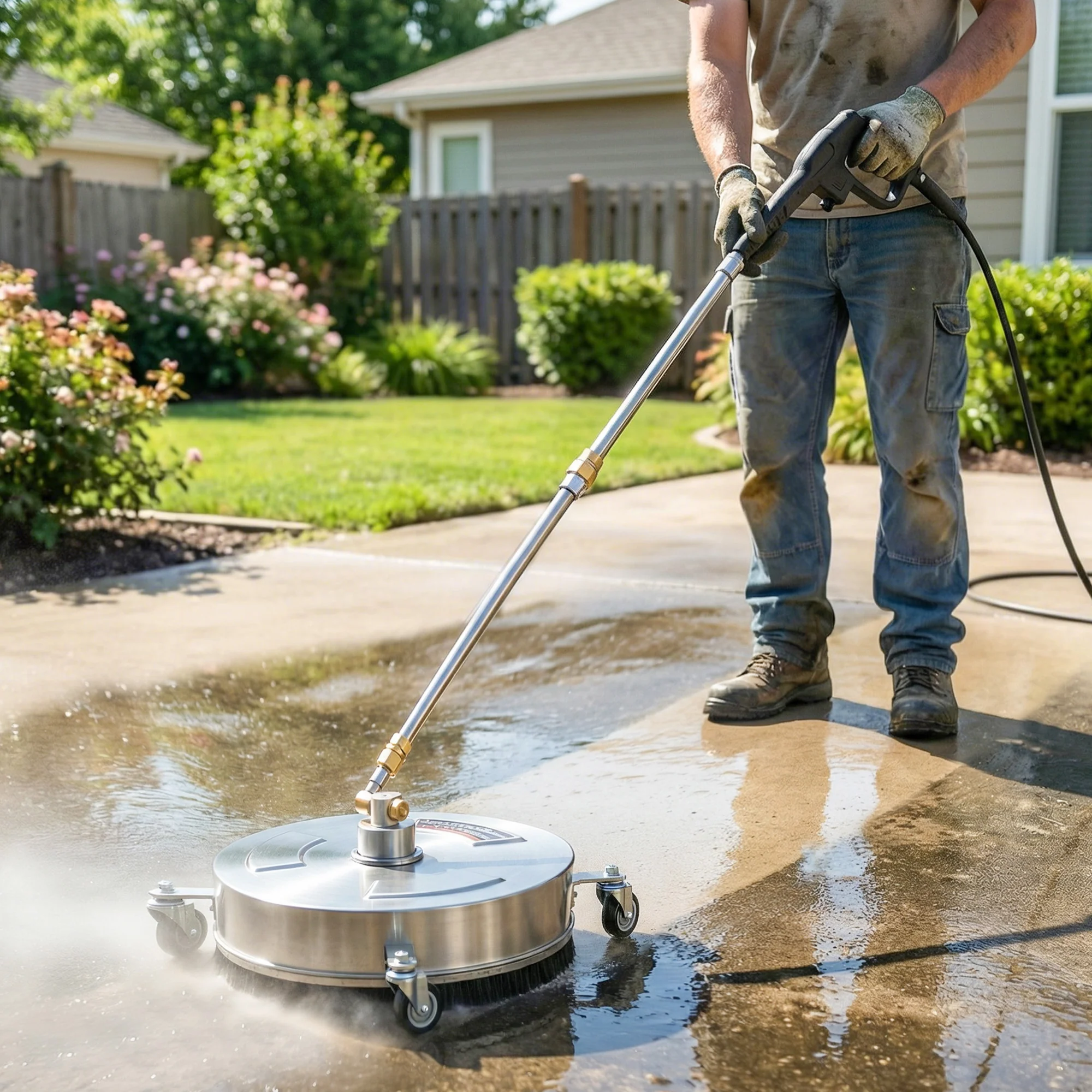 Outsunny 13" Pressure Washer Surface Cleaner with 4 Wheels - Image 2