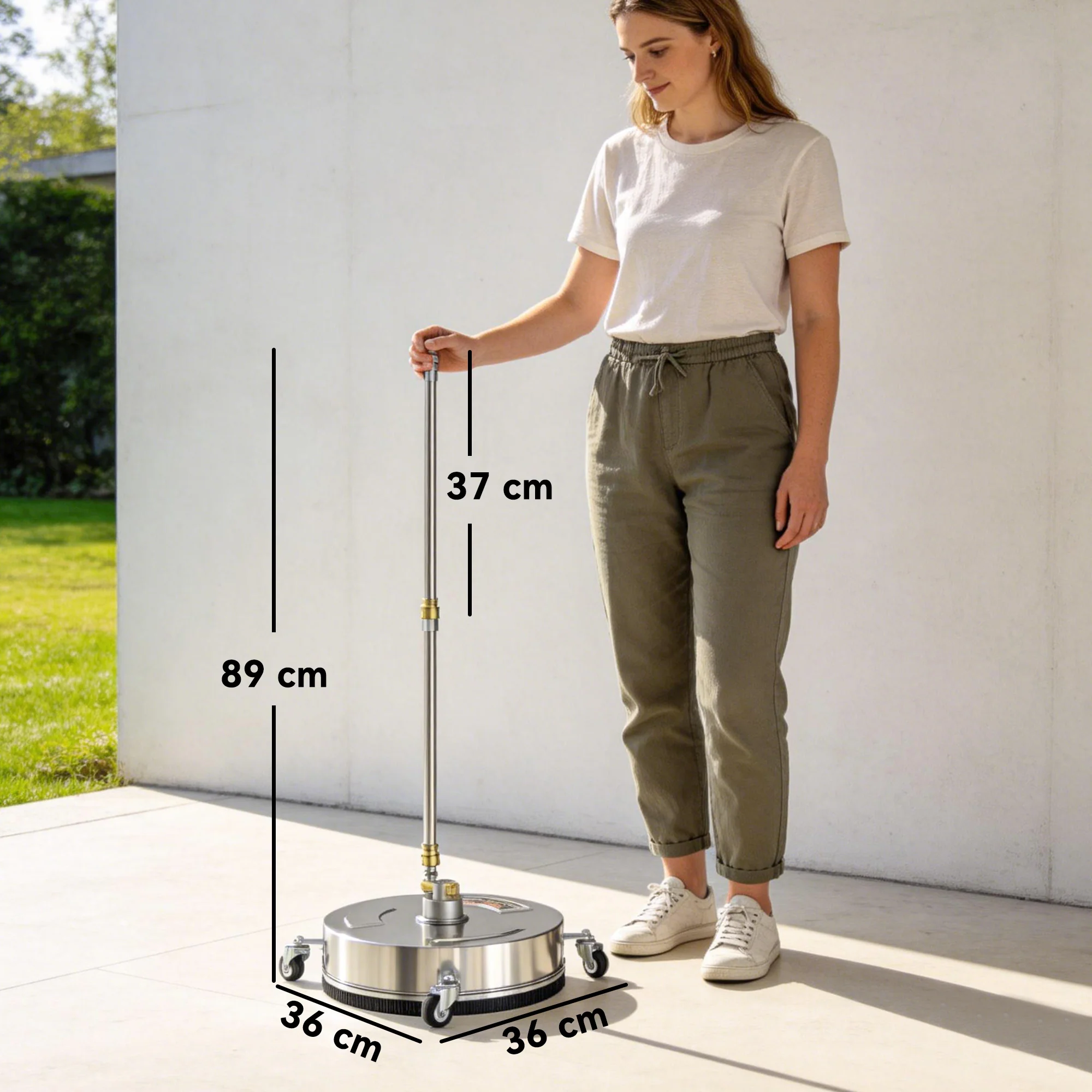Outsunny 13" Pressure Washer Surface Cleaner with 4 Wheels - Image 3
