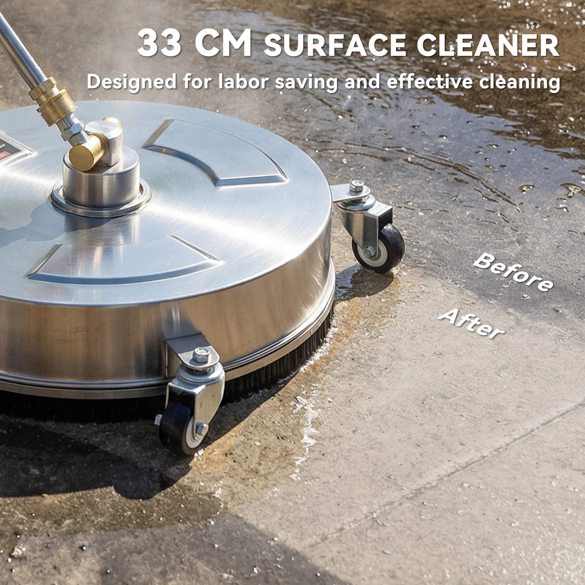 Outsunny 13" Pressure Washer Surface Cleaner with 4 Wheels - Image 4
