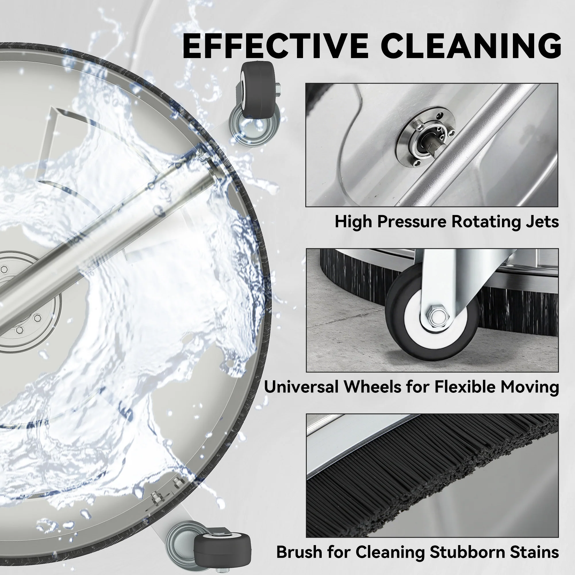 Outsunny 13" Pressure Washer Surface Cleaner with 4 Wheels - Image 5