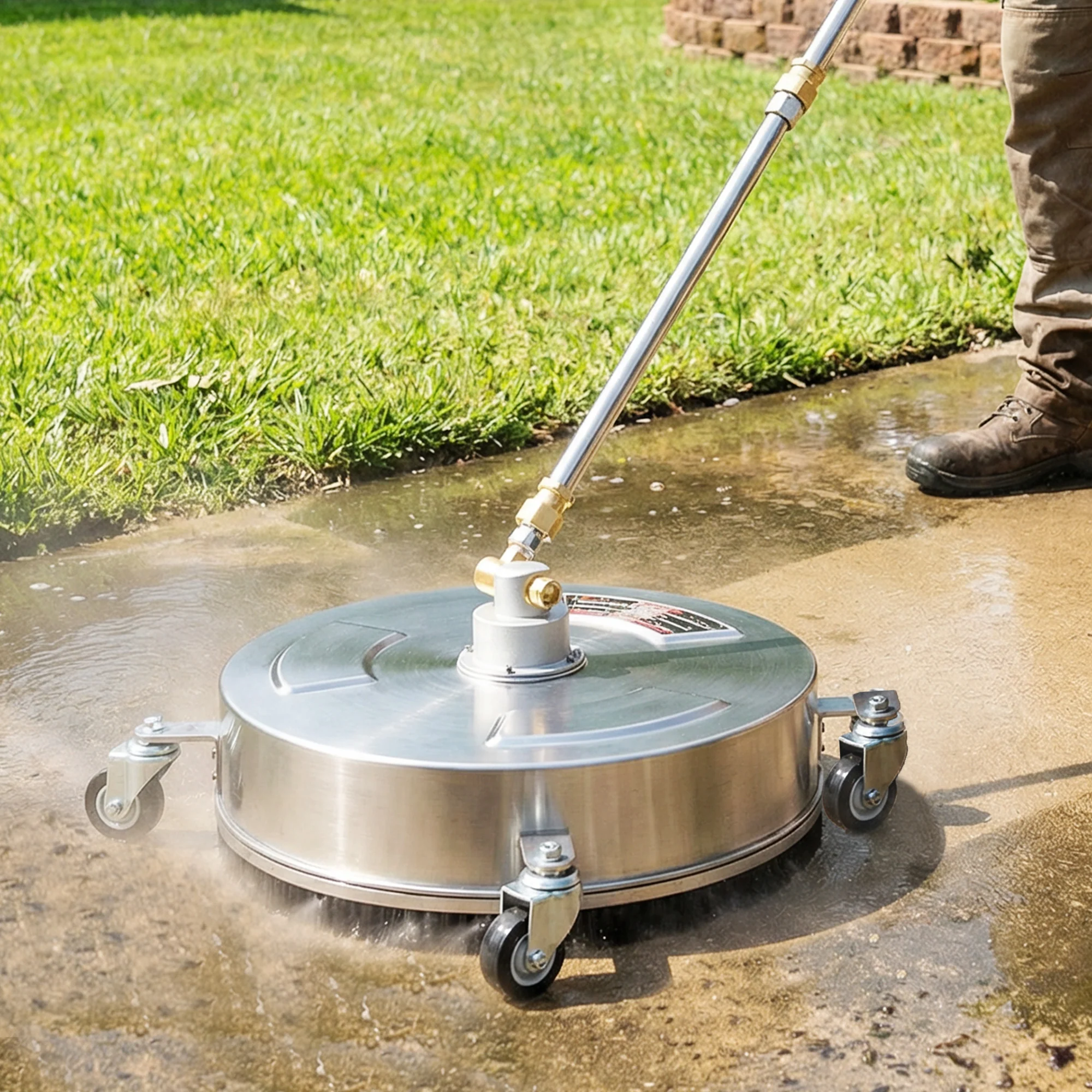 Outsunny 13" Pressure Washer Surface Cleaner with 4 Wheels - Image 9