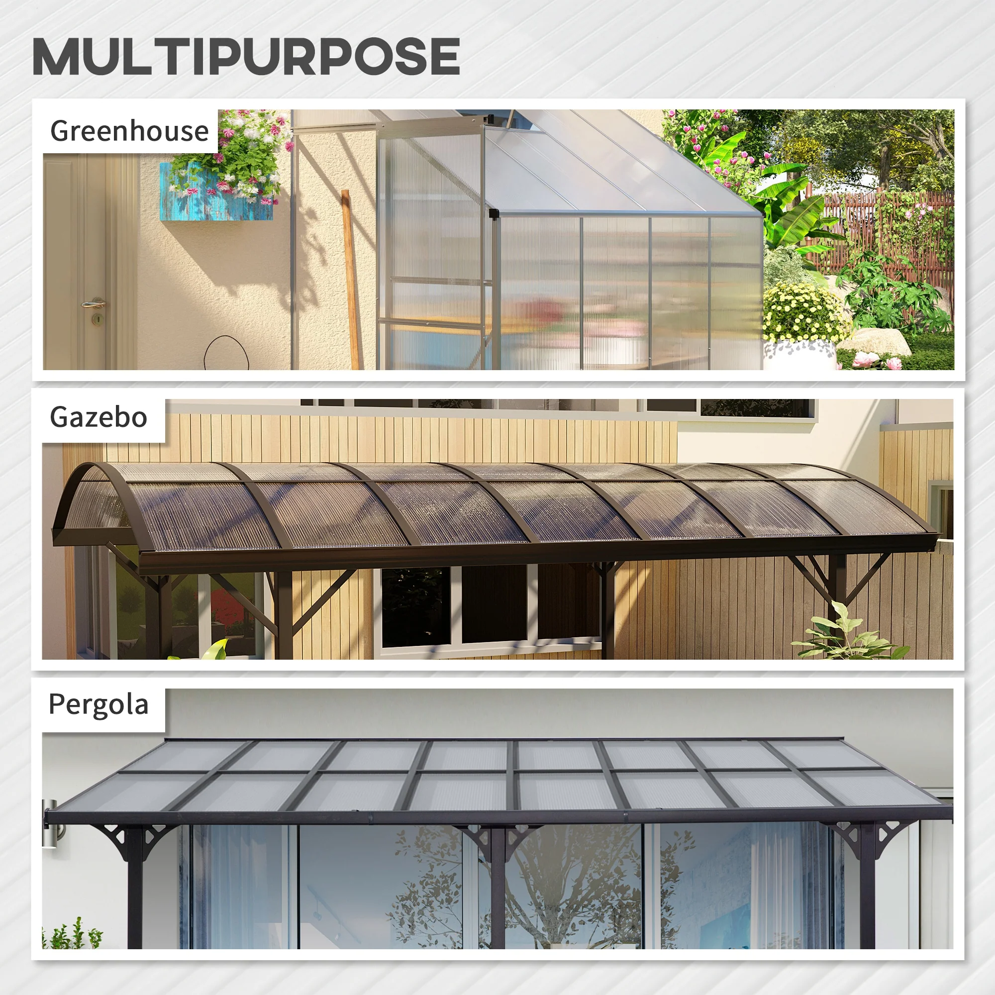 Outsunny 14 Pieces Twin-Wall Greenhouse Polycarbonate Sheets, 121 x 61 x 0.4cm - Image 6