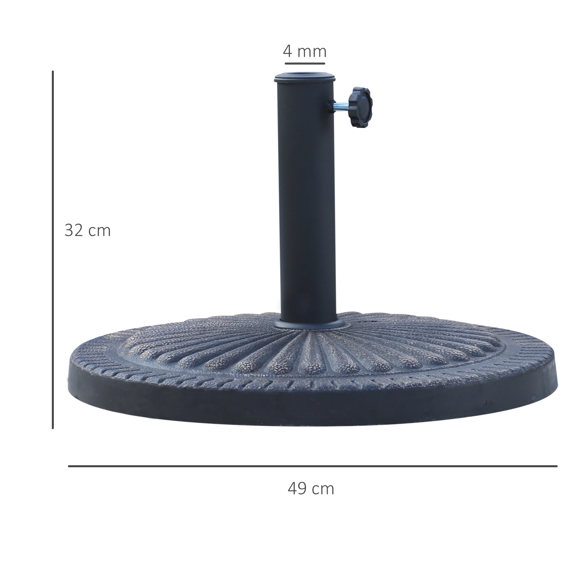 Outsunny 14kg Garden Parasol Base, Round Resin Sun Umbrella Base, Bronze - Image 5