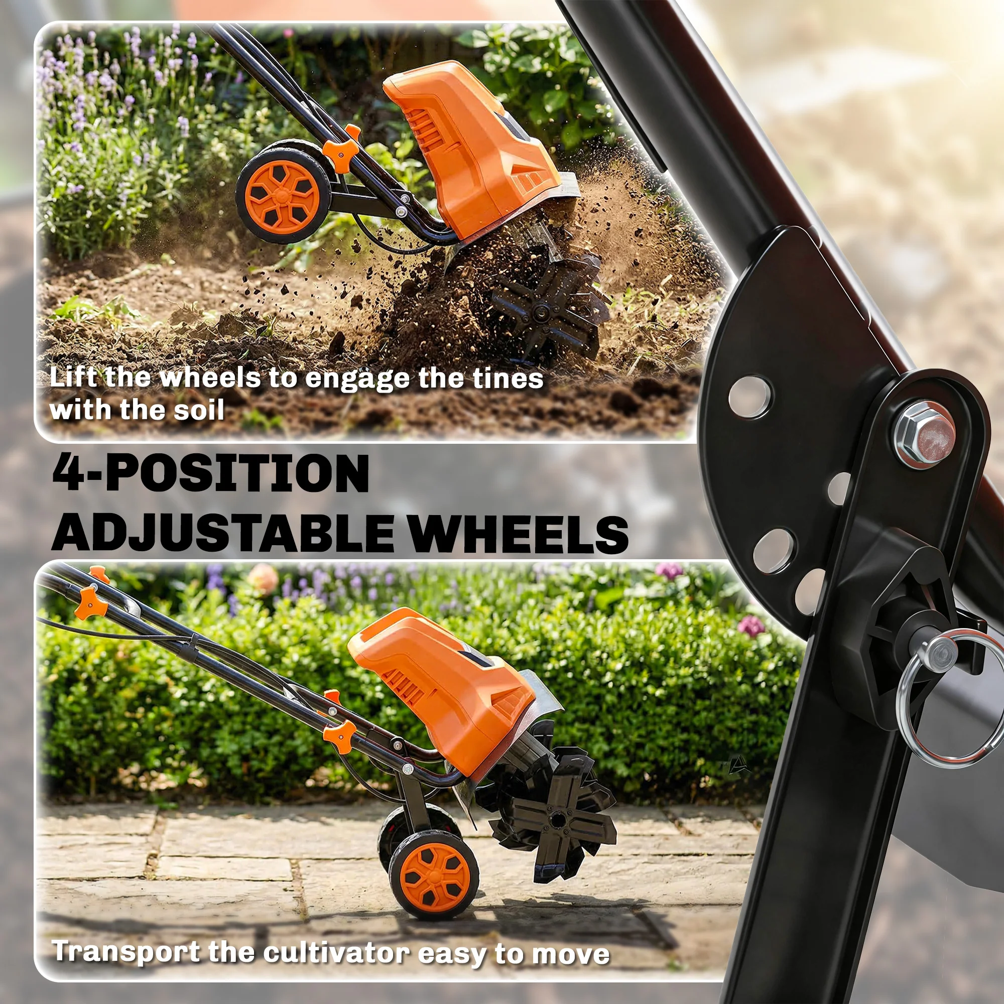 Outsunny 1500W Electric Tiller With 40cm Working Width, 20cm Tilling Depth - Image 7