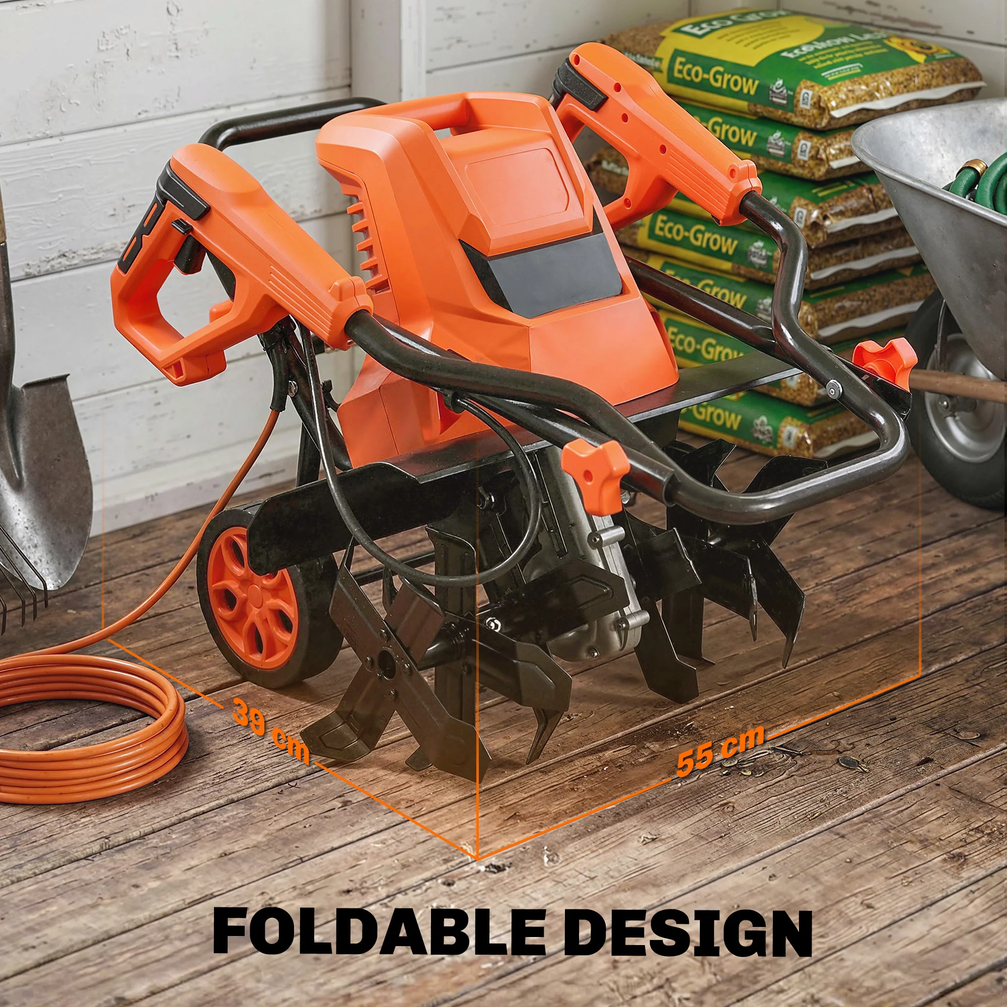Outsunny 1500W Electric Tiller With 40cm Working Width, 20cm Tilling Depth - Image 9