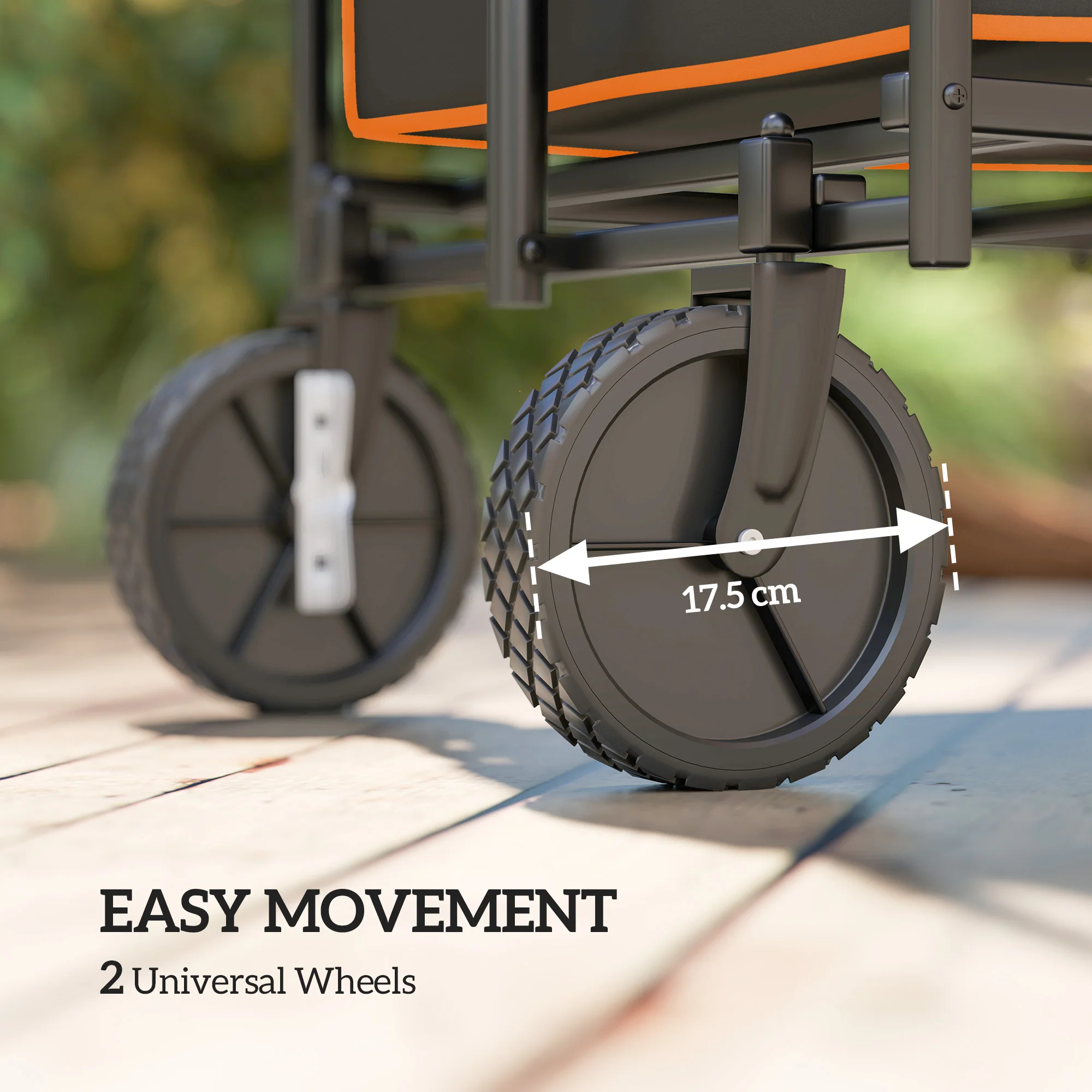 Outsunny 160L Folding Trolley Cart W/ Adjustable Handle - Image 16
