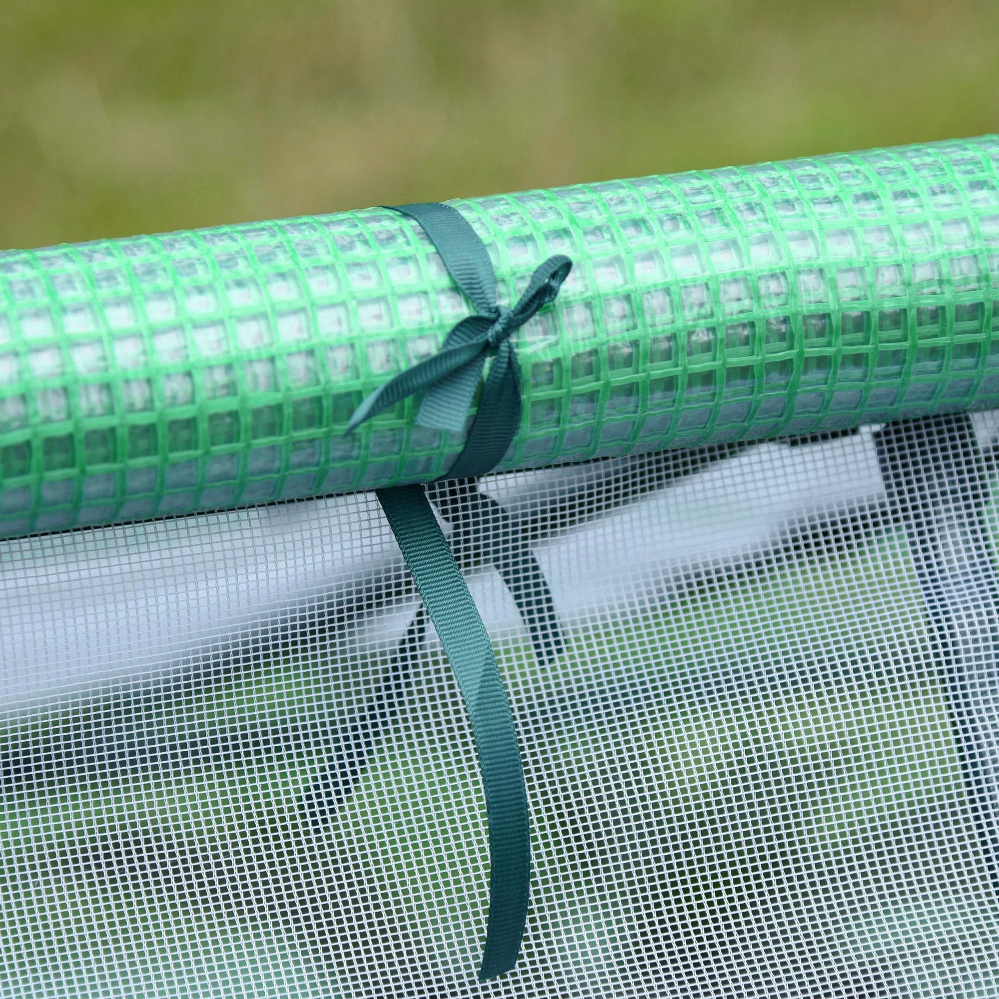 Outsunny 180 x 140 x 80cm Portable Mini Greenhouse with Zipped Windows, Green - Image 9