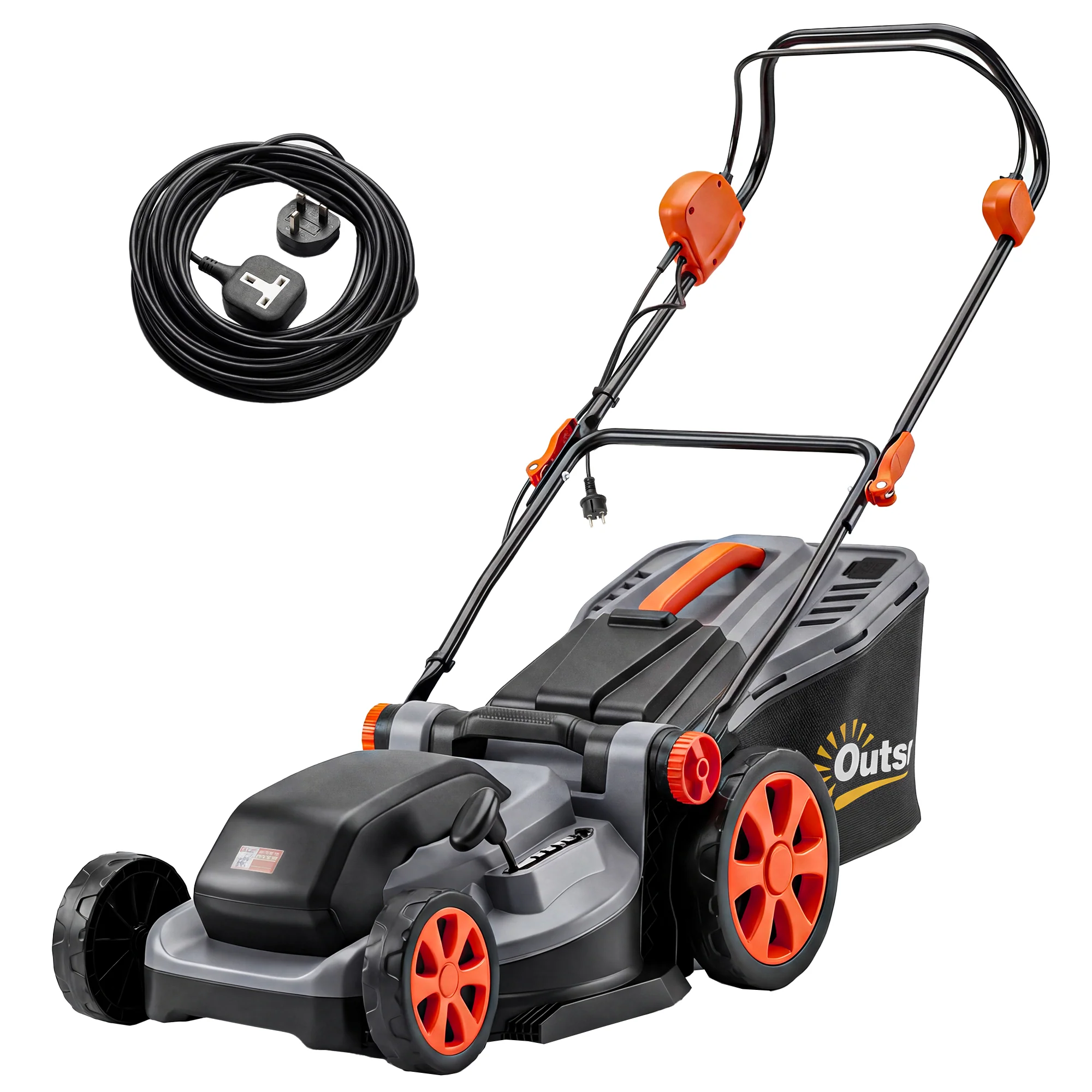Outsunny 1800W Electric Lawnmower with 40cm Cutting Width, Mulching Feature