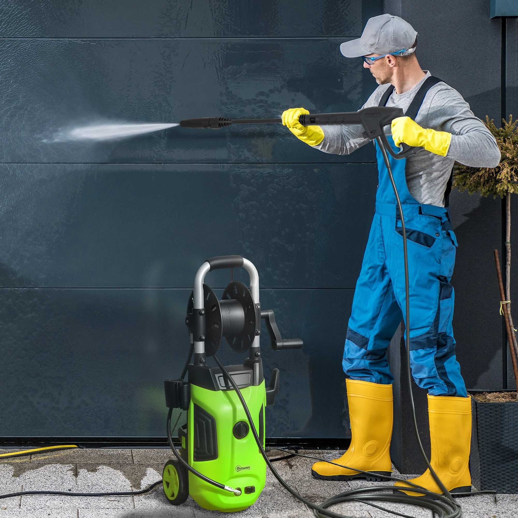 Outsunny 1800W Power Washer 150 Bar Pressure 6M Hose And Hose Reel - Image 11
