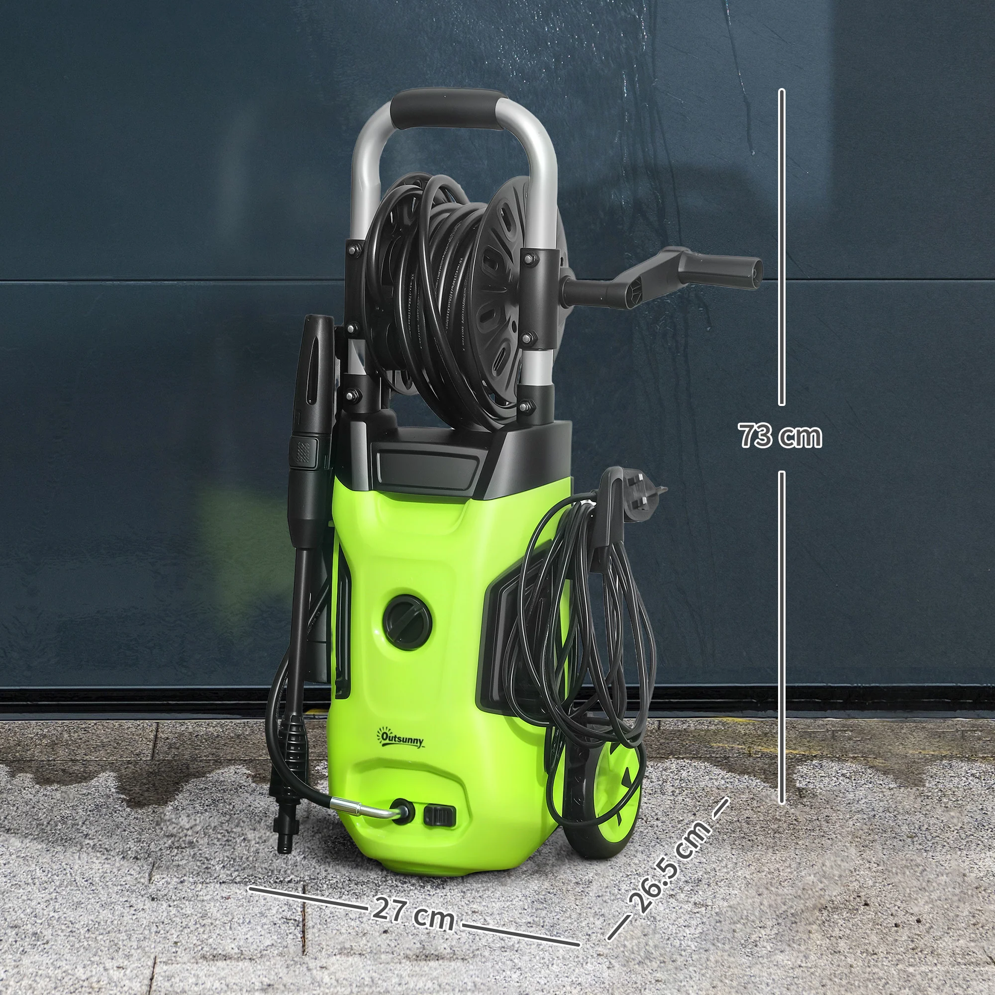 Outsunny 1800W Power Washer 150 Bar Pressure 6M Hose And Hose Reel - Image 14