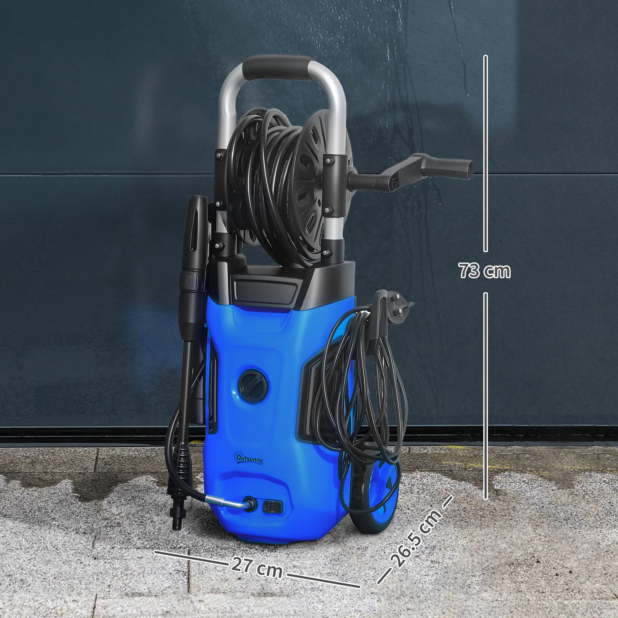 Outsunny 1800W Power Washer 150 Bar Pressure 6M Hose And Hose Reel - Image 5