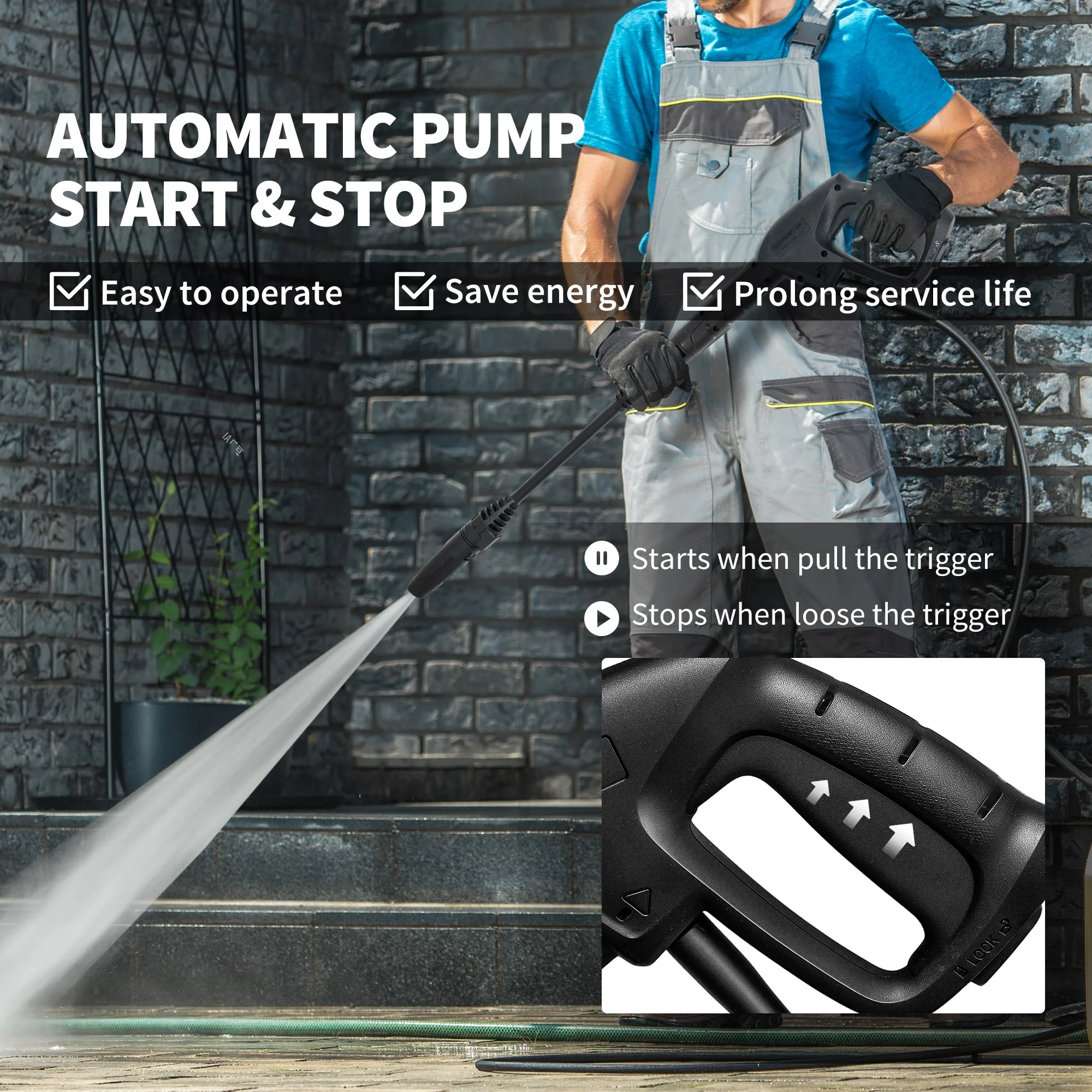 Outsunny 1800W Power Washer 150 Bar Pressure 6M Hose And Hose Reel - Image 6