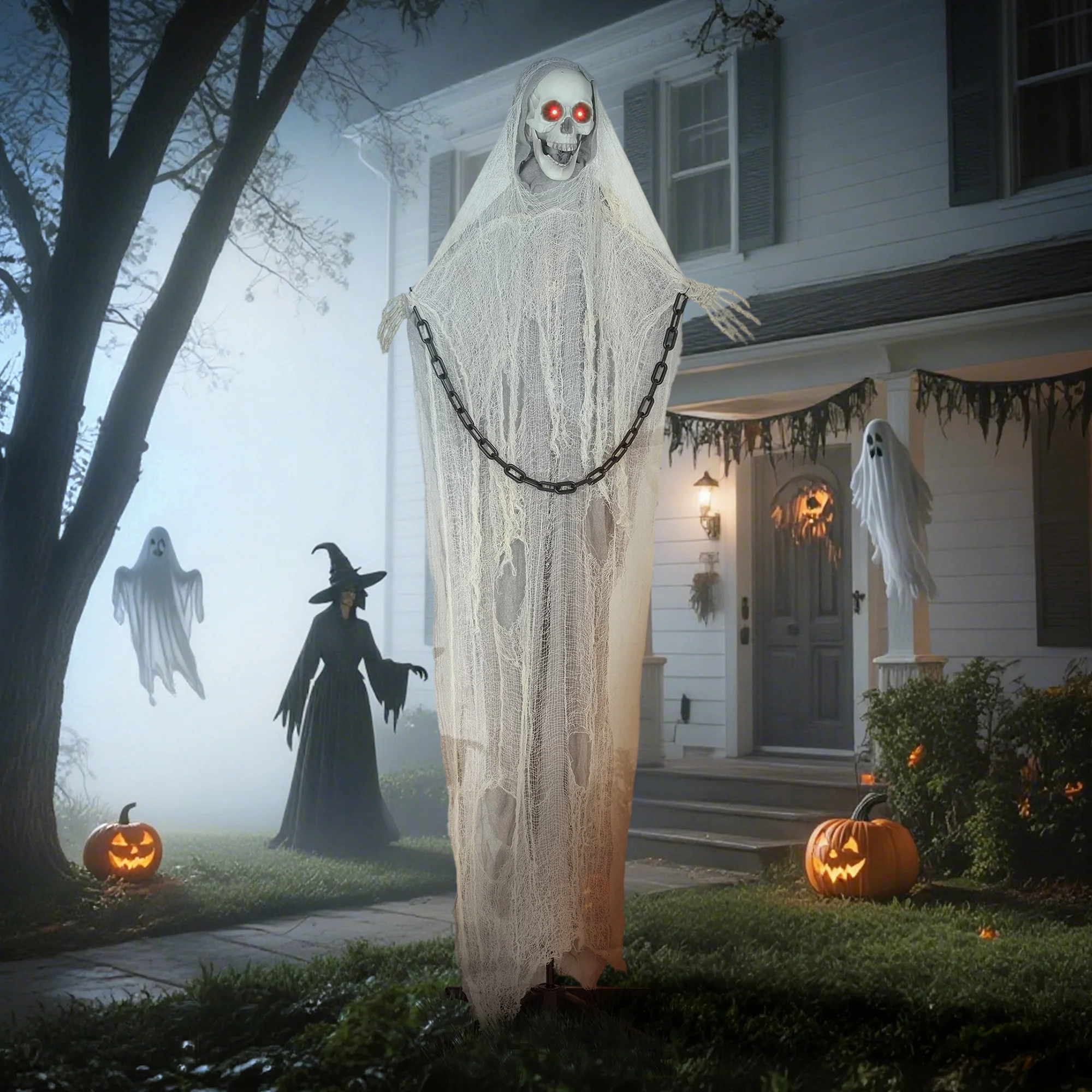 Outsunny 183 cm Life Size Scary Halloween Decorations, Battery Operated - Image 9