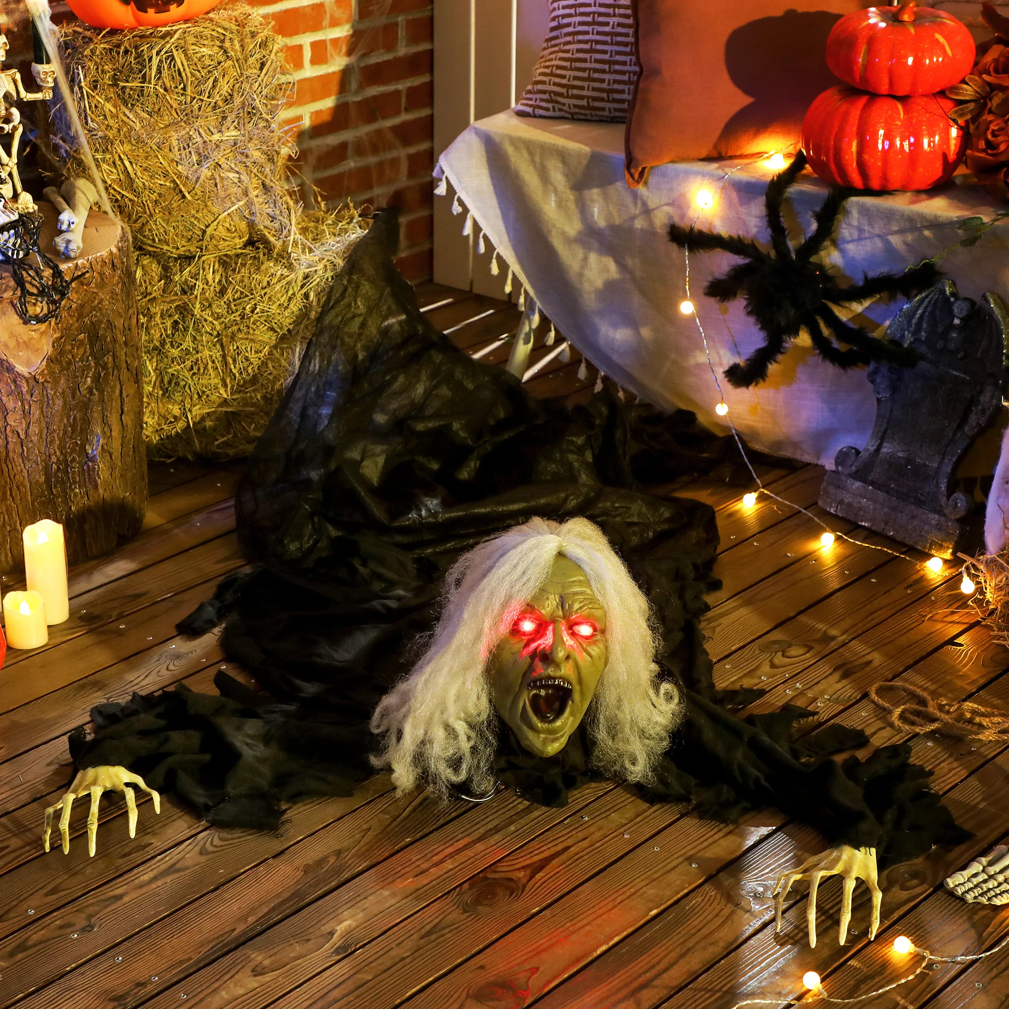 Outsunny 183 cm Life Size Scary Halloween Decorations, Battery Operated - Image 2