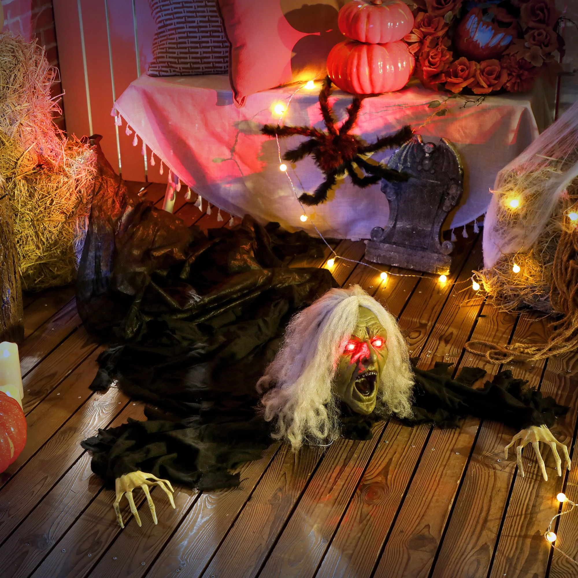 Outsunny 183 cm Life Size Scary Halloween Decorations, Battery Operated - Image 6