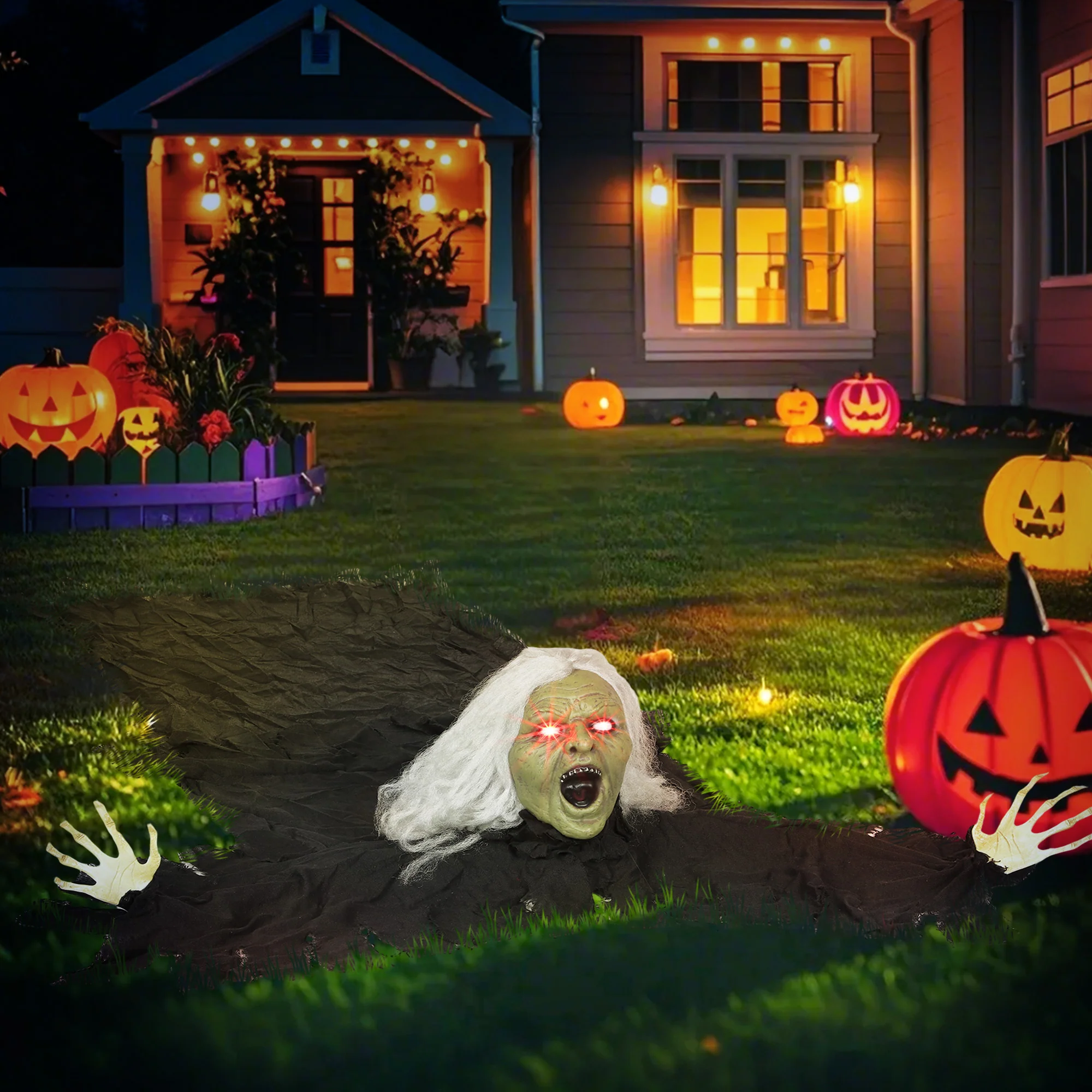 Outsunny 183 cm Life Size Scary Halloween Decorations, Battery Operated - Image 7