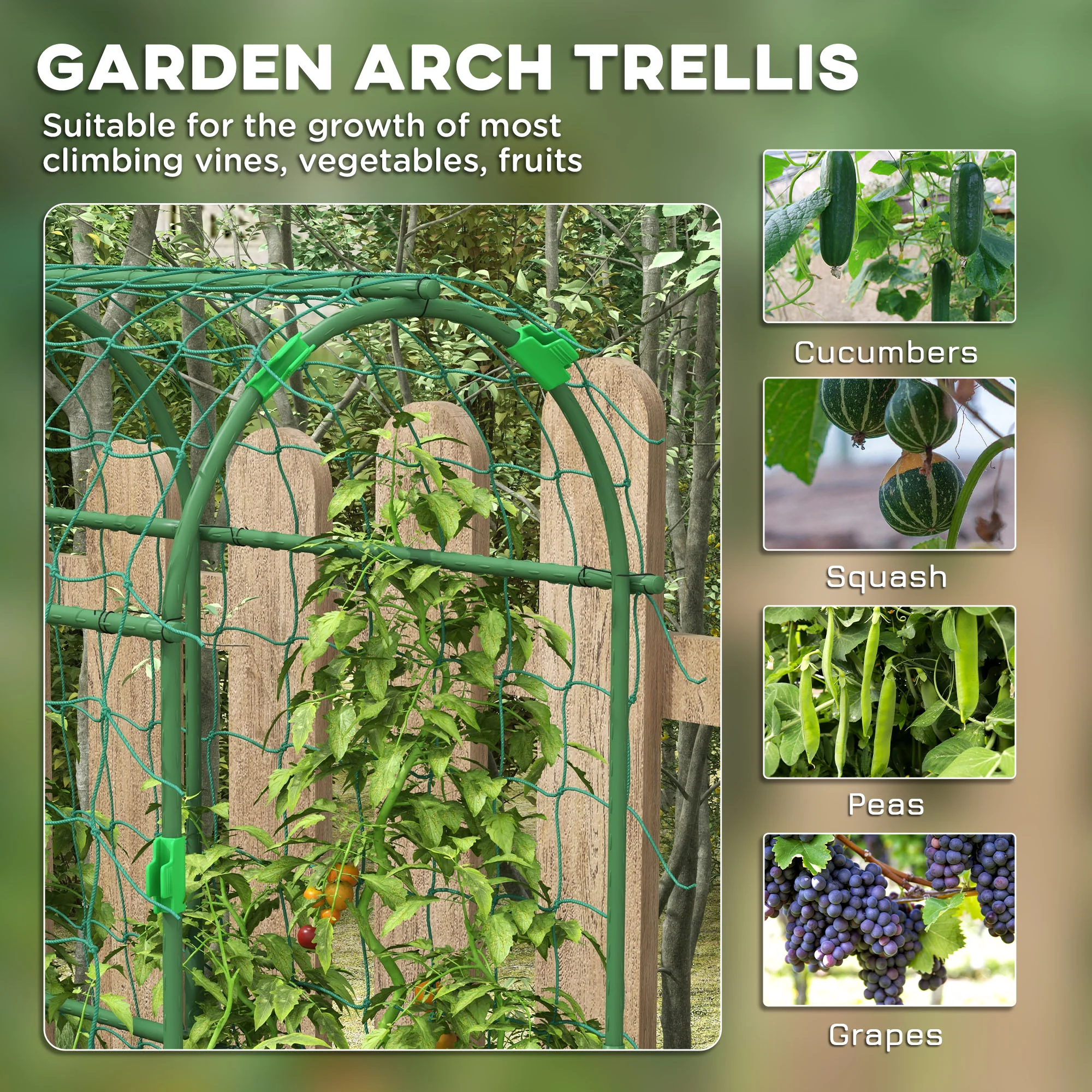 Outsunny 183 cm Tall Garden Trellis for Climbing Plants Outdoor - Image 3