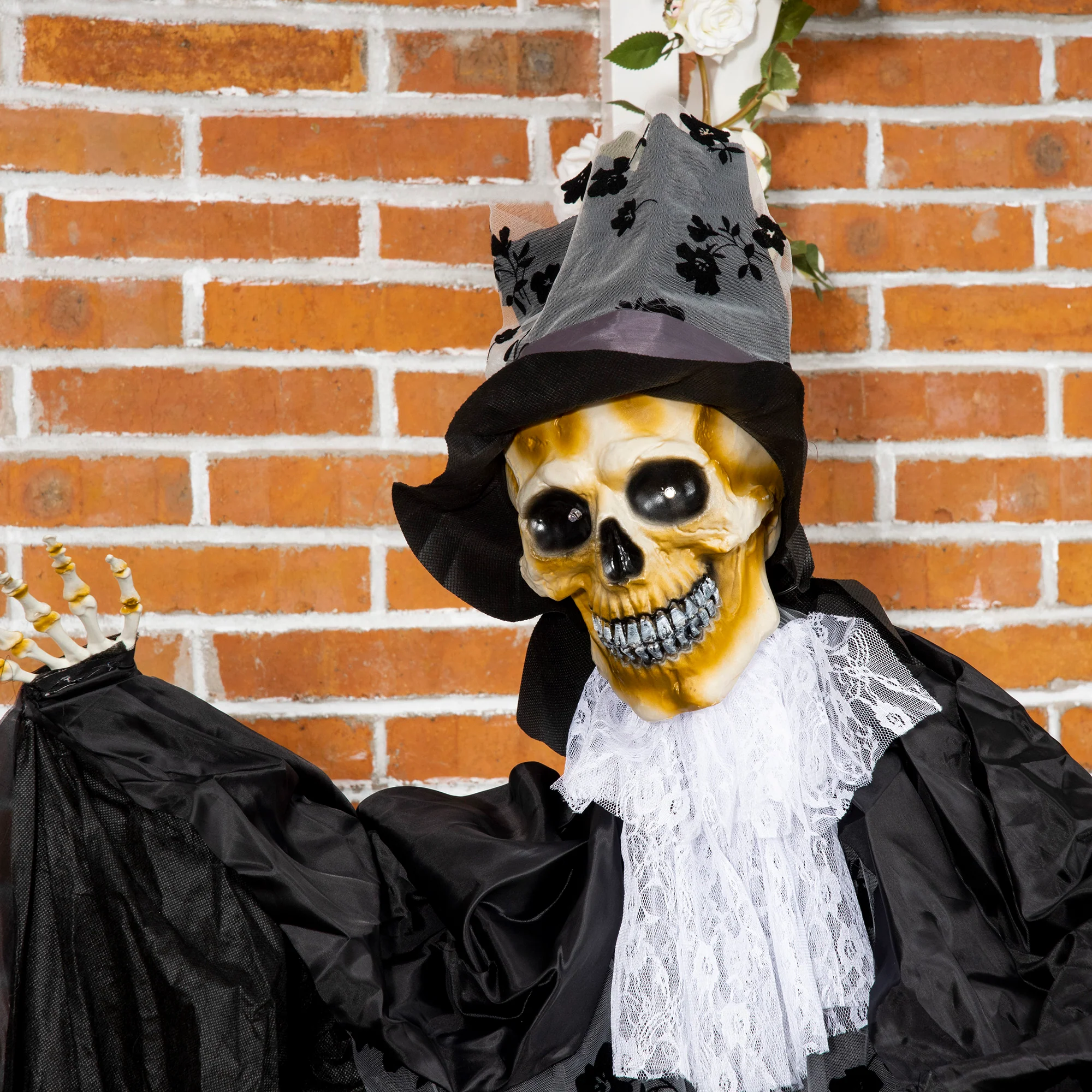 Outsunny 189cm Animated Prop Ghost Bridegroom, Indoor Halloween Decorations - Image 8