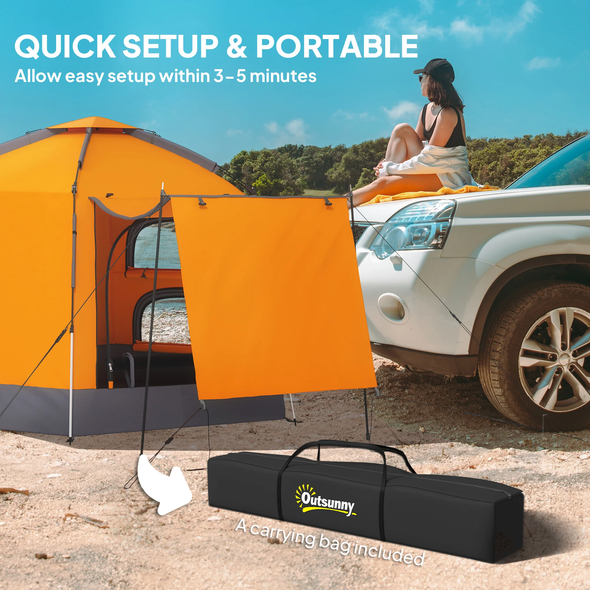 Outsunny 2-4 Person Tent, Instant Pop Up Camping Tent - Image 12