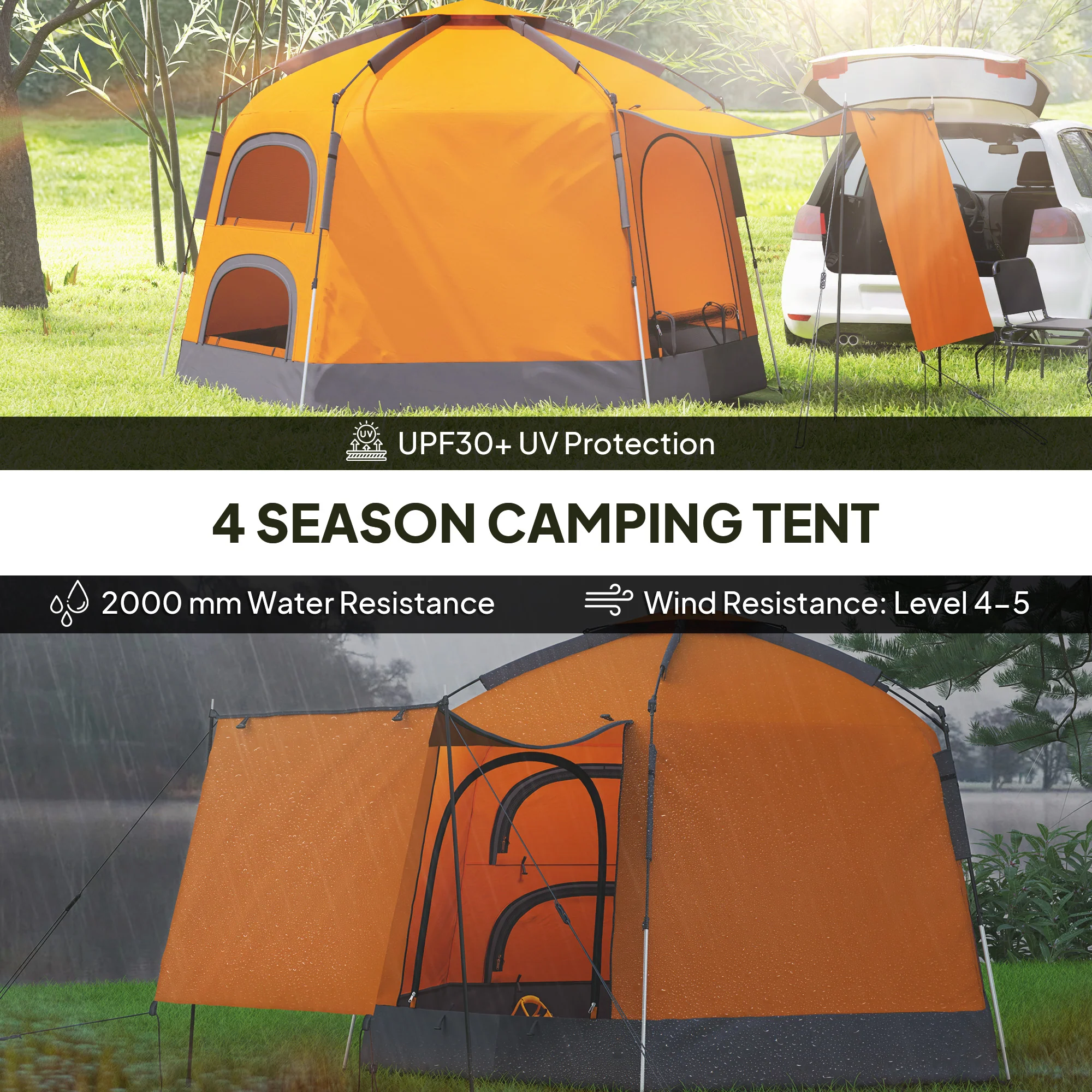 Outsunny 2-4 Person Tent, Instant Pop Up Camping Tent - Image 13