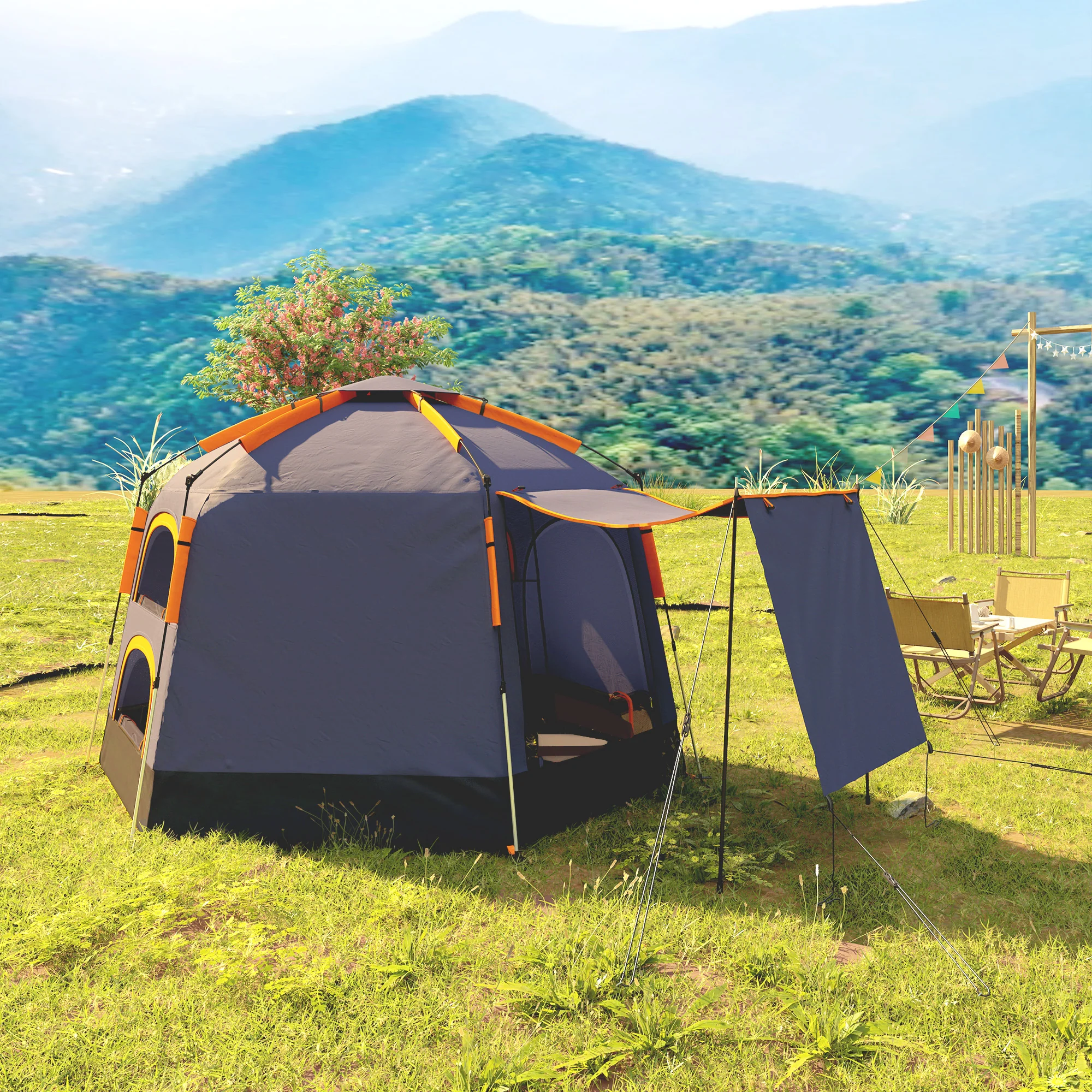 Outsunny 2-4 Person Tent, Instant Pop Up Camping Tent - Image 2