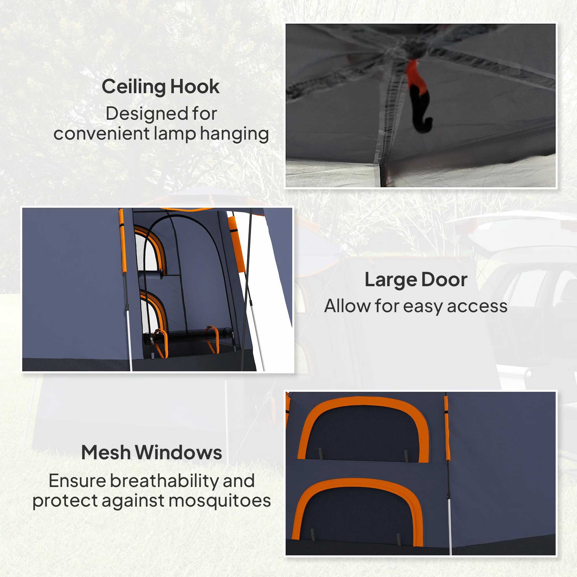 Outsunny 2-4 Person Tent, Instant Pop Up Camping Tent - Image 6