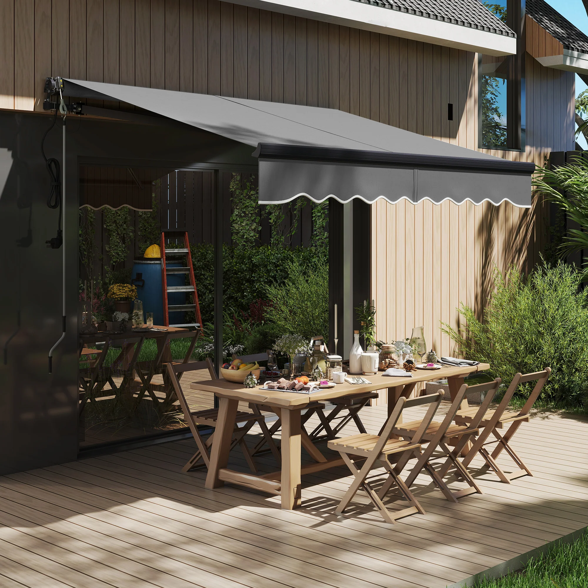 Outsunny 2.5 x 2m Electric Retractable Awning w/ Aluminium Frame - Image 11
