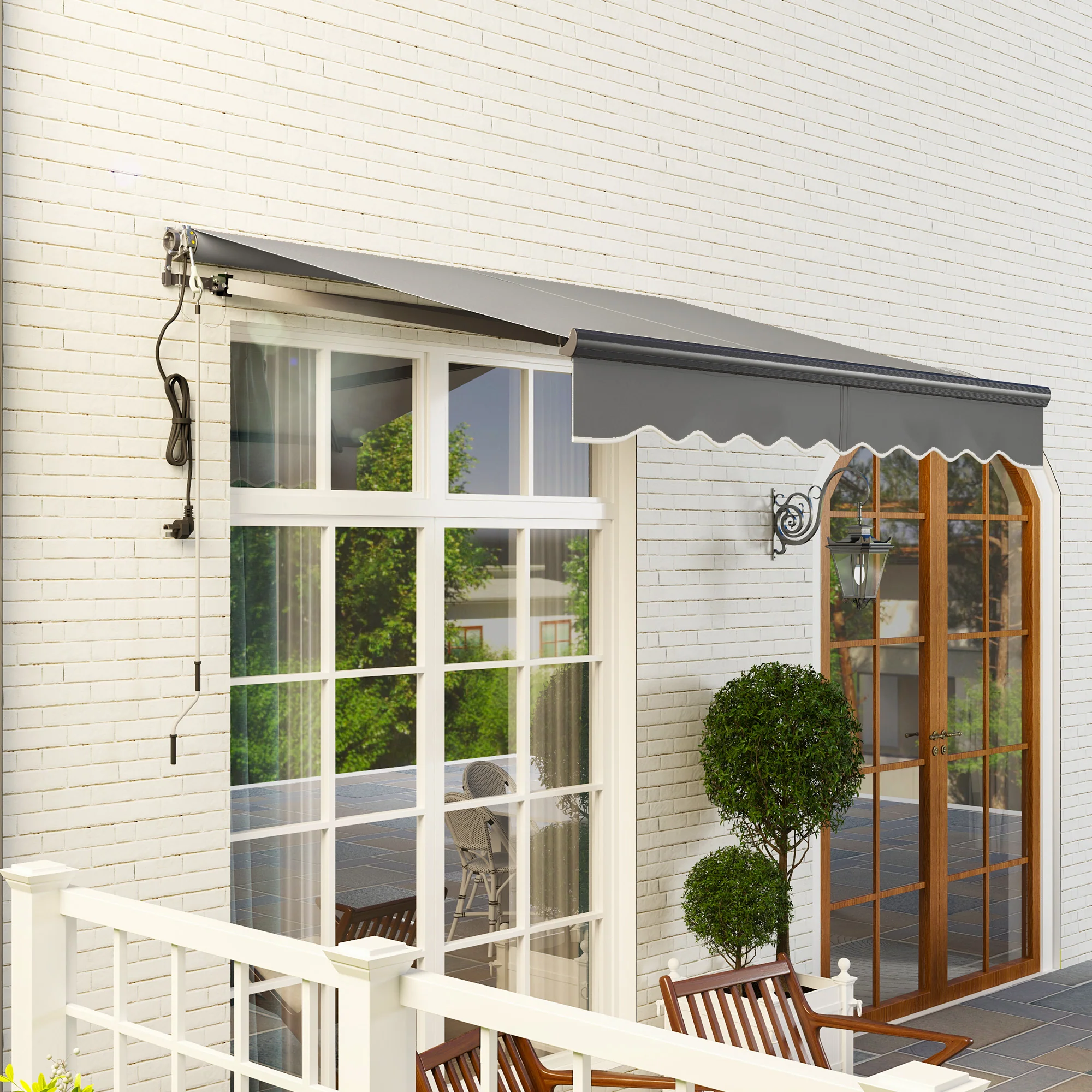 Outsunny 2.5 x 2m Electric Retractable Awning w/ Aluminium Frame - Image 18