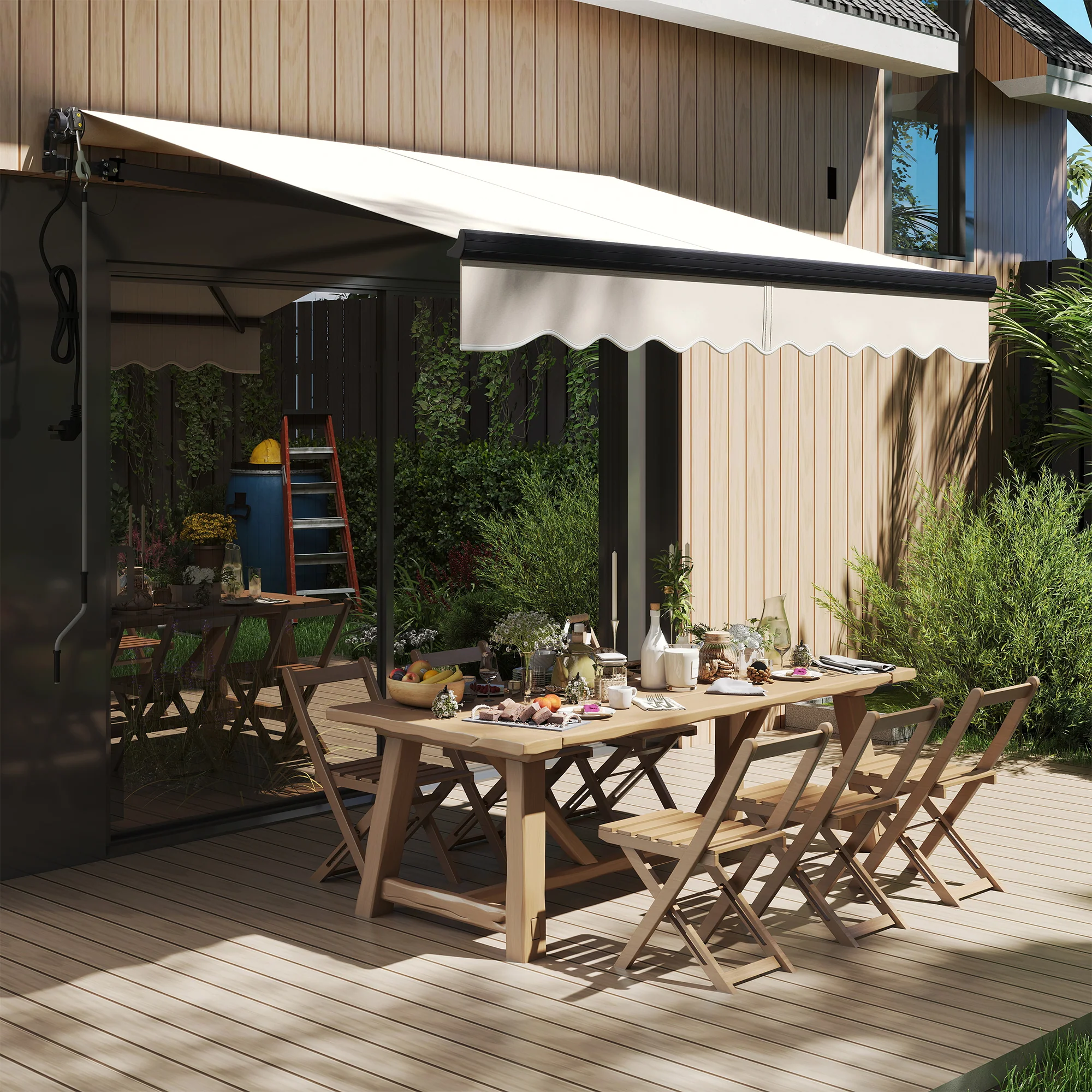 Outsunny 2.5 x 2m Electric Retractable Awning w/ Aluminium Frame - Image 2