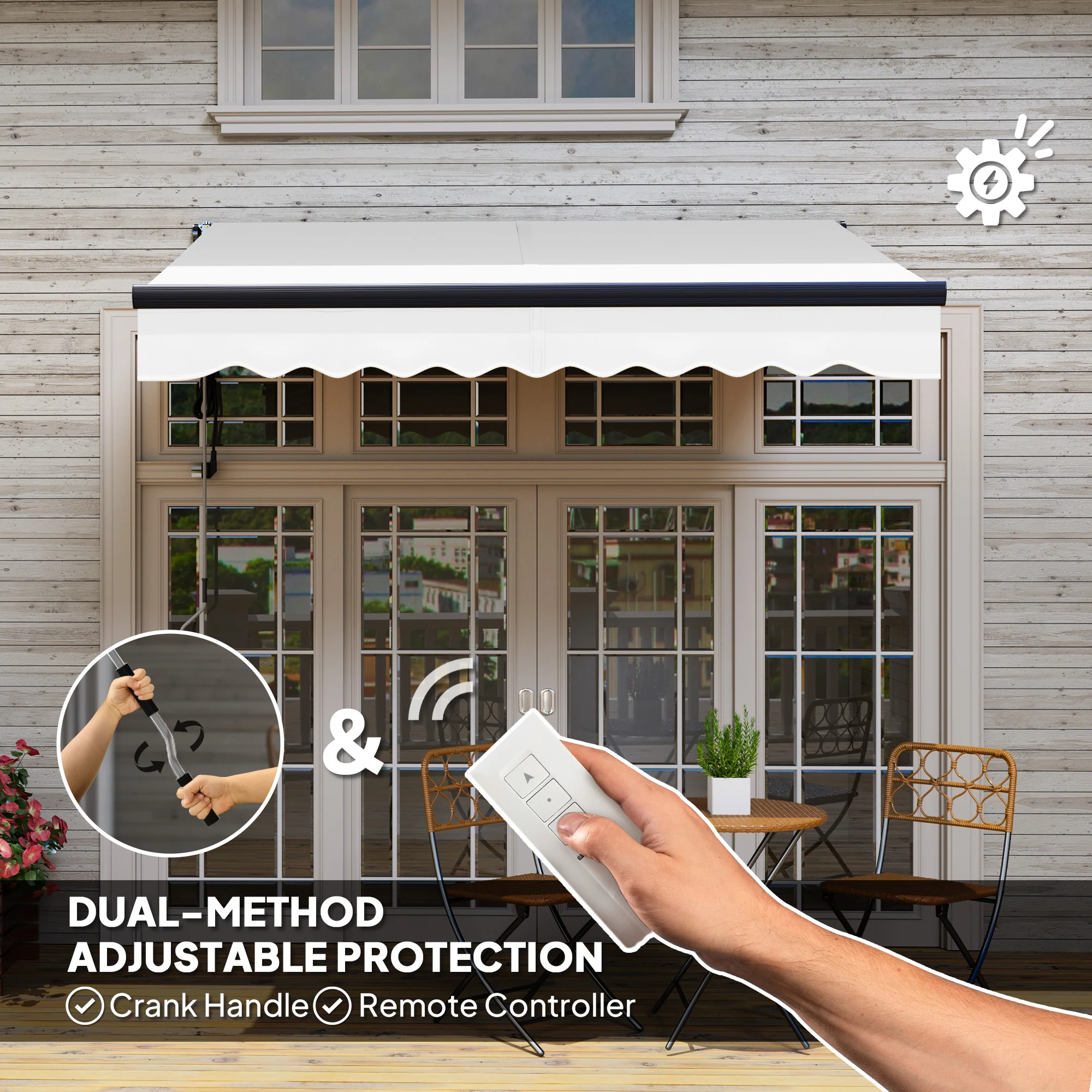 Outsunny 2.5 x 2m Electric Retractable Awning w/ Aluminium Frame - Image 21
