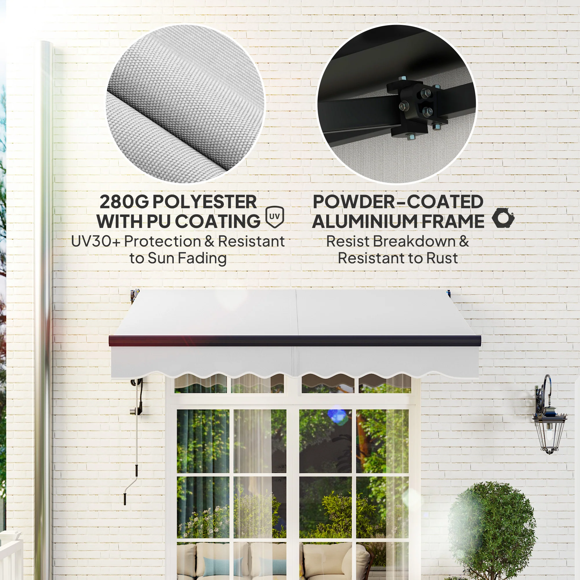 Outsunny 2.5 x 2m Electric Retractable Awning w/ Aluminium Frame - Image 22