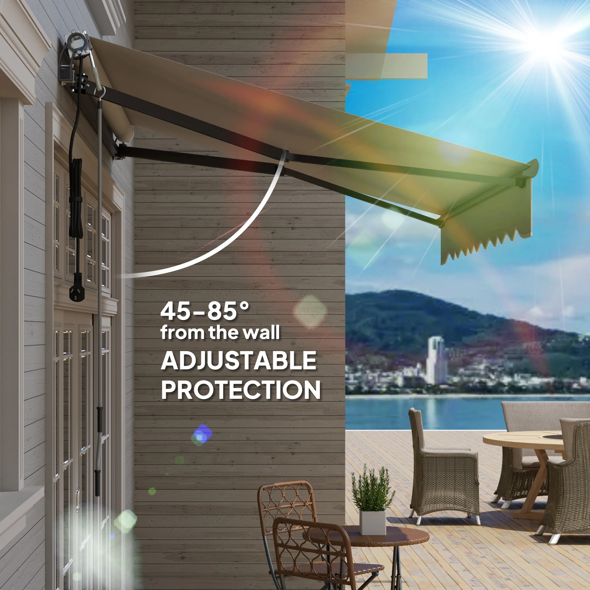 Outsunny 2.5 x 2m Electric Retractable Awning w/ Aluminium Frame - Image 24