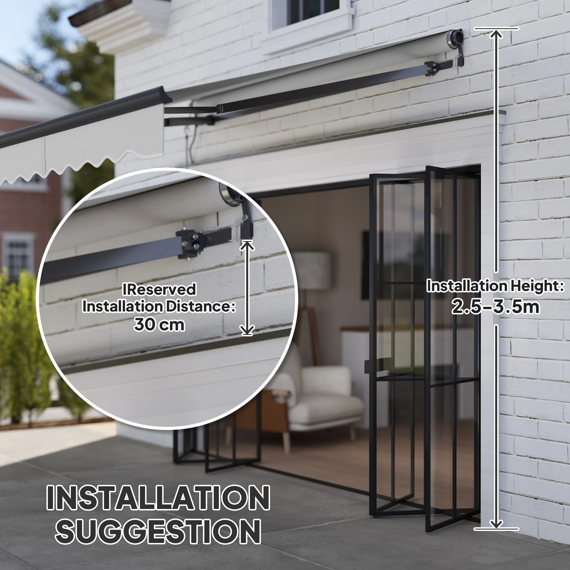 Outsunny 2.5 x 2m Electric Retractable Awning w/ Aluminium Frame - Image 25