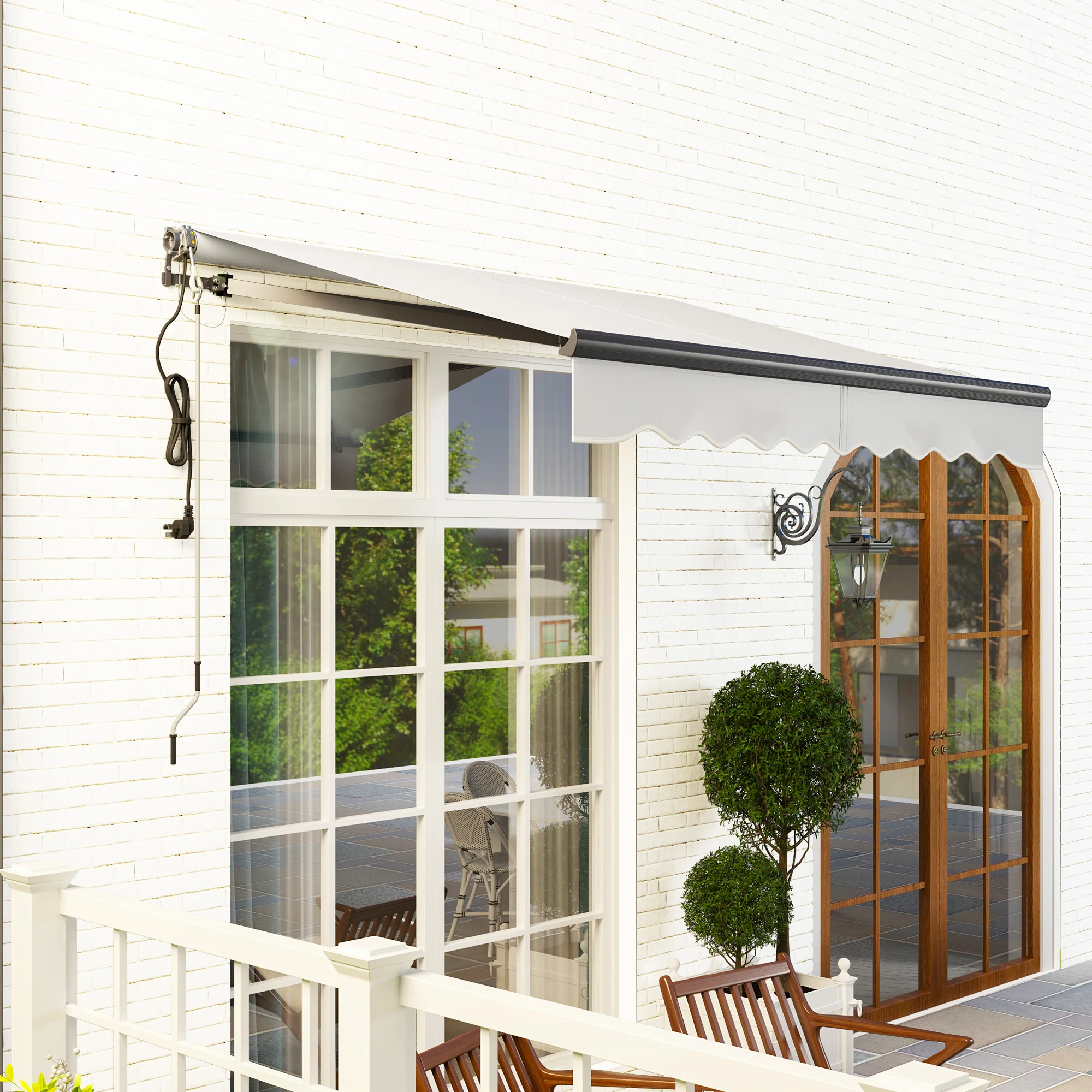 Outsunny 2.5 x 2m Electric Retractable Awning w/ Aluminium Frame - Image 27
