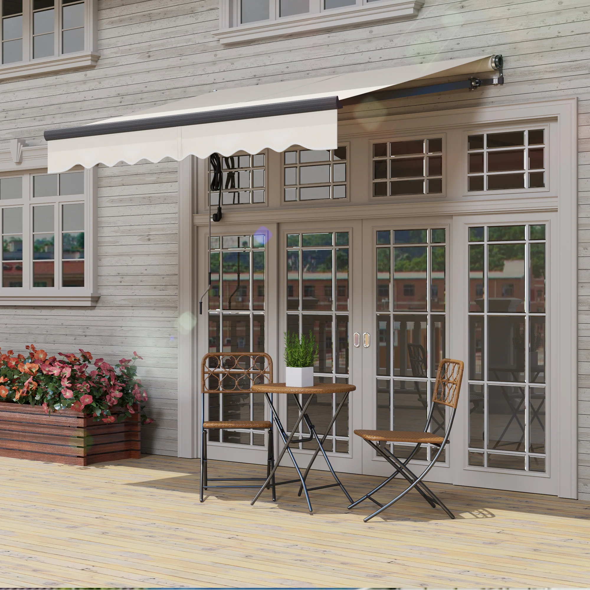 Outsunny 2.5 x 2m Electric Retractable Awning w/ Aluminium Frame - Image 8