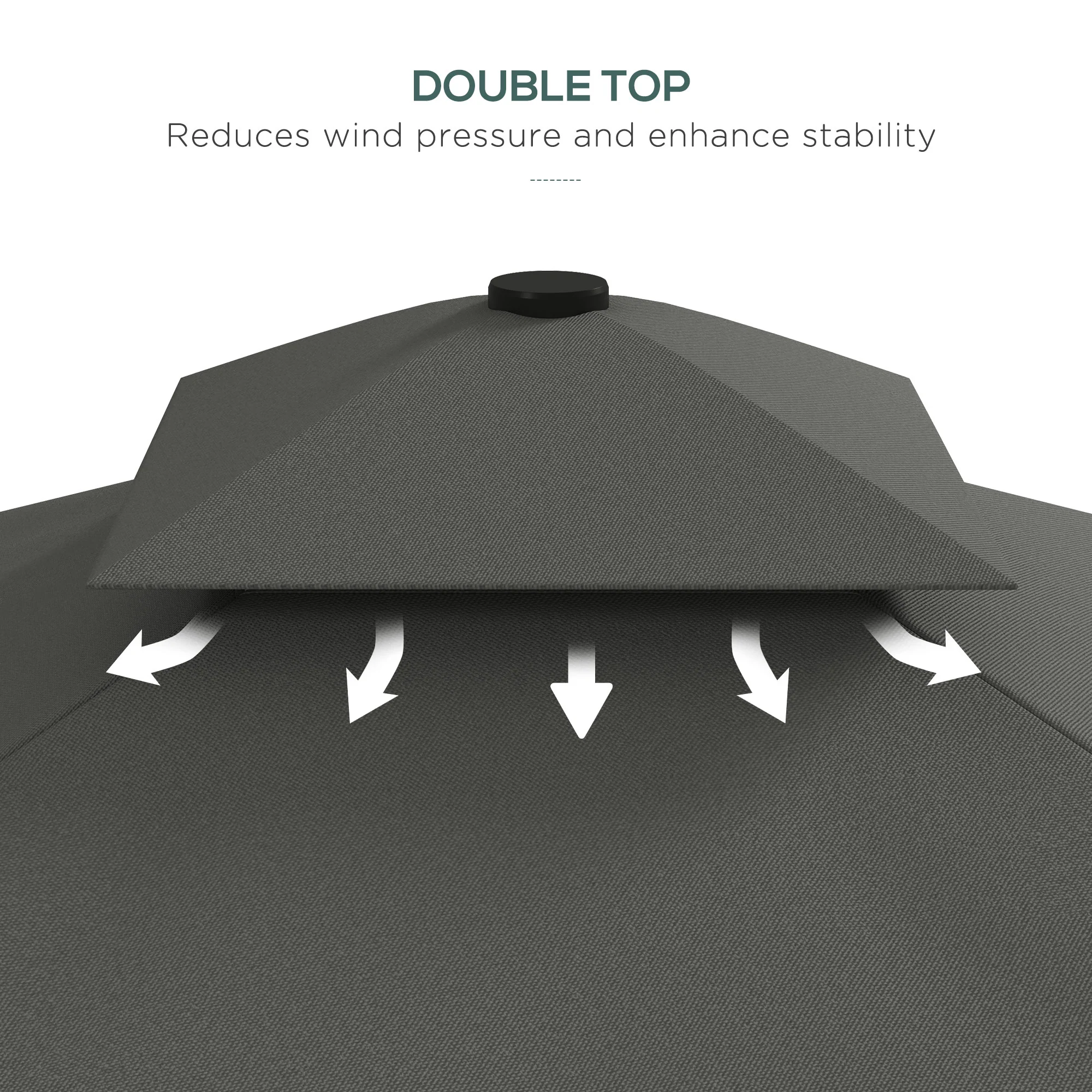 Outsunny 2.5m Cantilever Garden Parasol Umbrella With Cross Base - Image 15