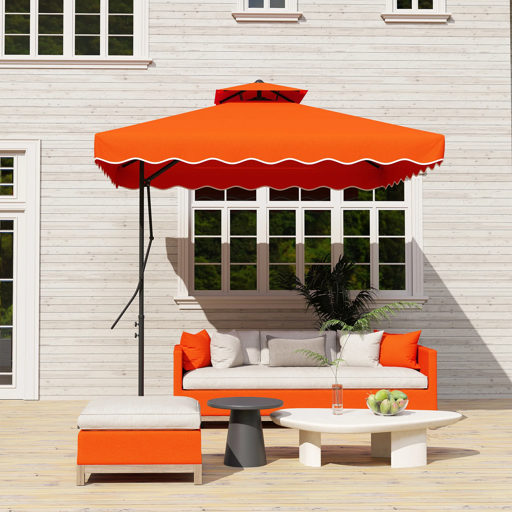 Outsunny 2.5m Cantilever Garden Parasol Umbrella With Cross Base - Image 25
