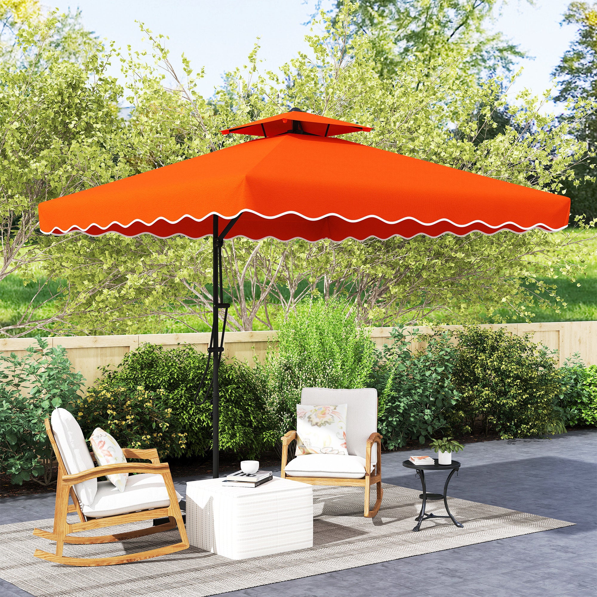 Outsunny 2.5m Cantilever Garden Parasol Umbrella With Cross Base - Image 26