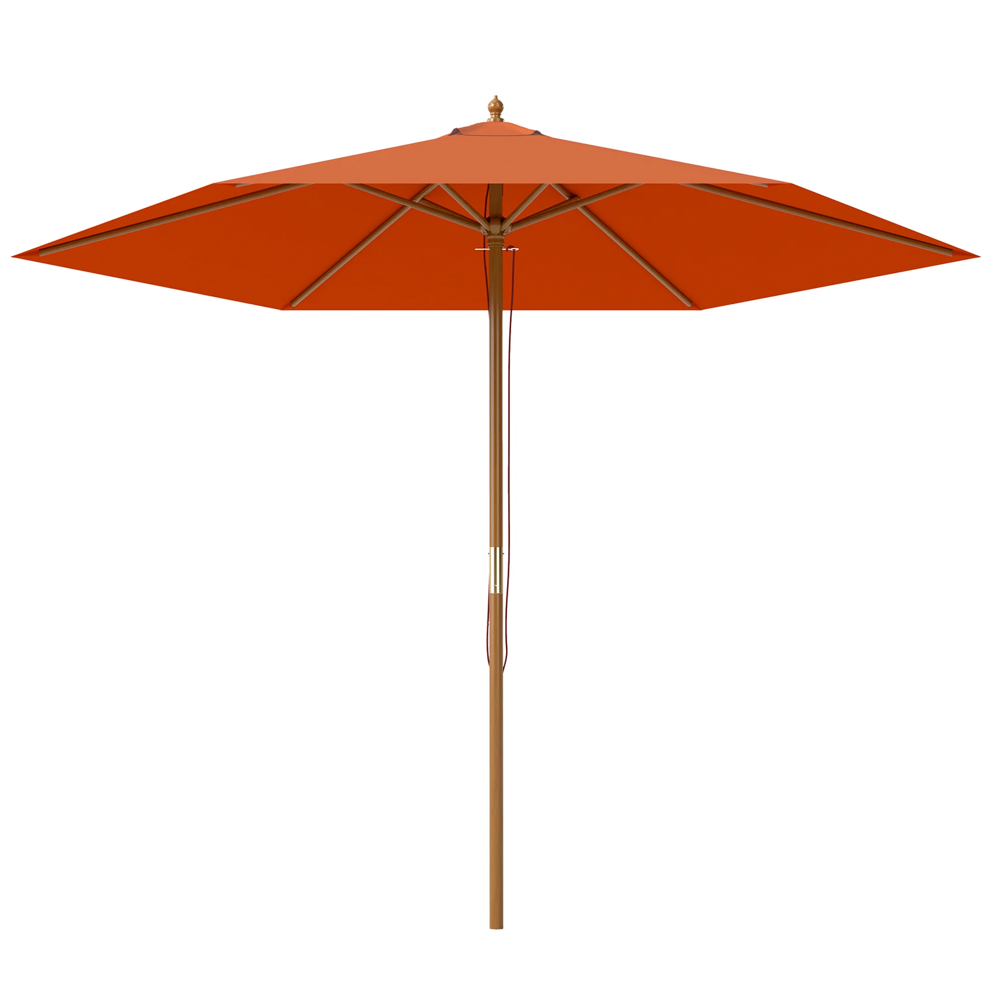 Outsunny 2.5m Wood Garden Parasol Sun Shade Outdoor Wooden Umbrella Canopy - Image 10