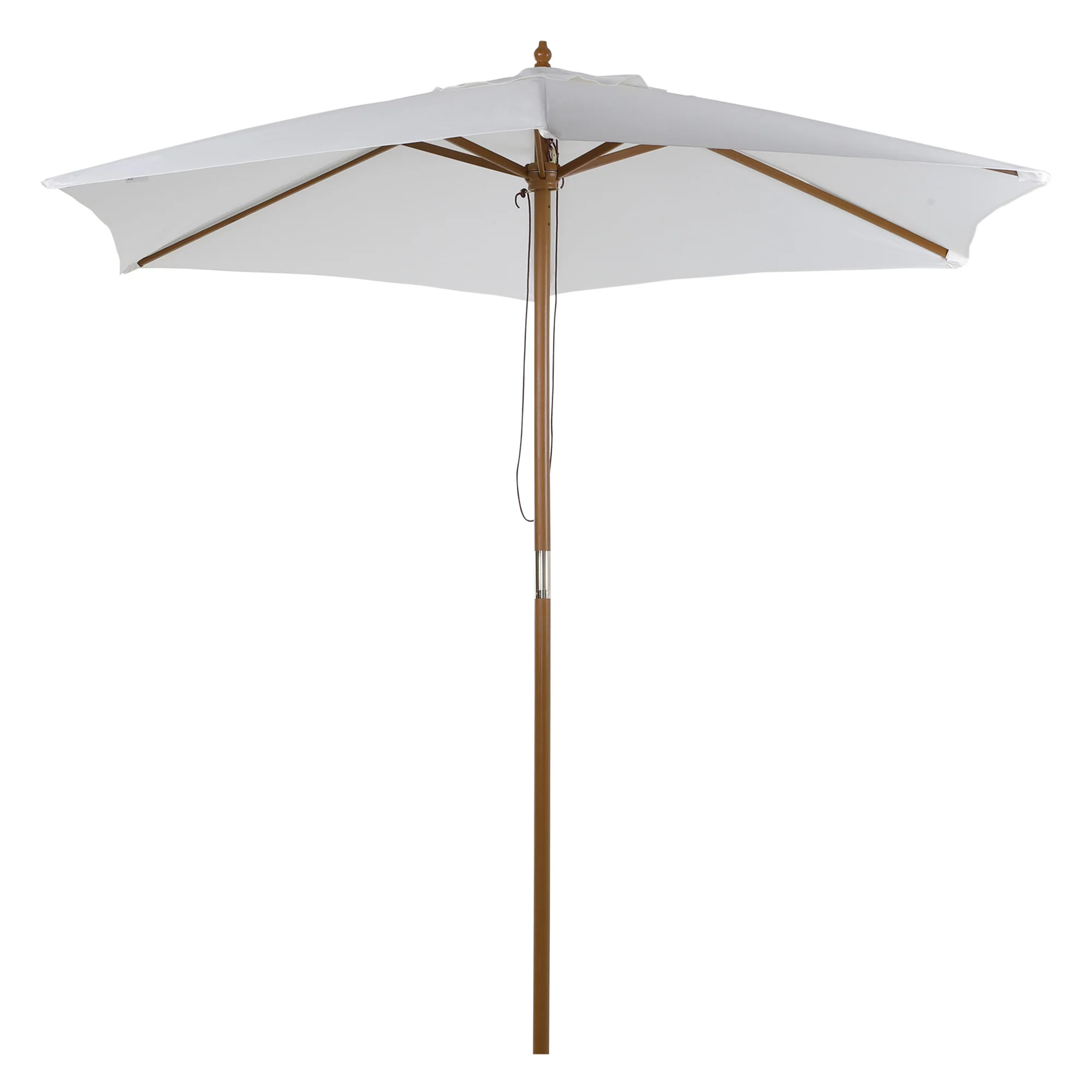 Outsunny 2.5m Wood Garden Parasol Sun Shade Patio Outdoor Wooden Umbrella Canopy