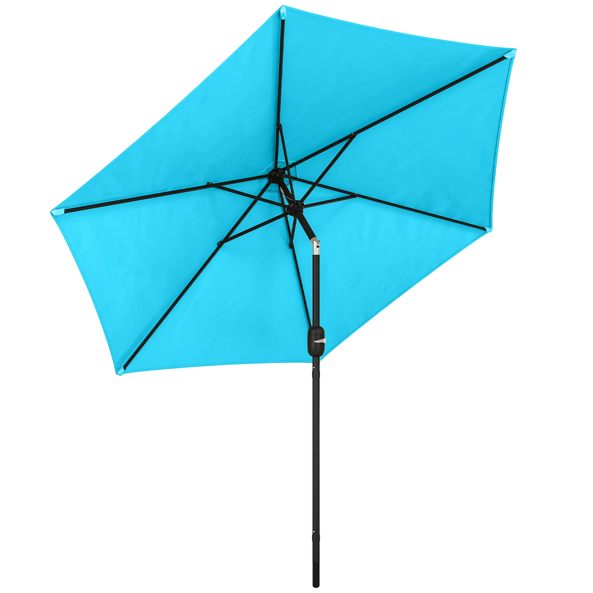 Outsunny 2.6M Garden Parasol Umbrella With Aluminium Pole, Tilt, Crank
