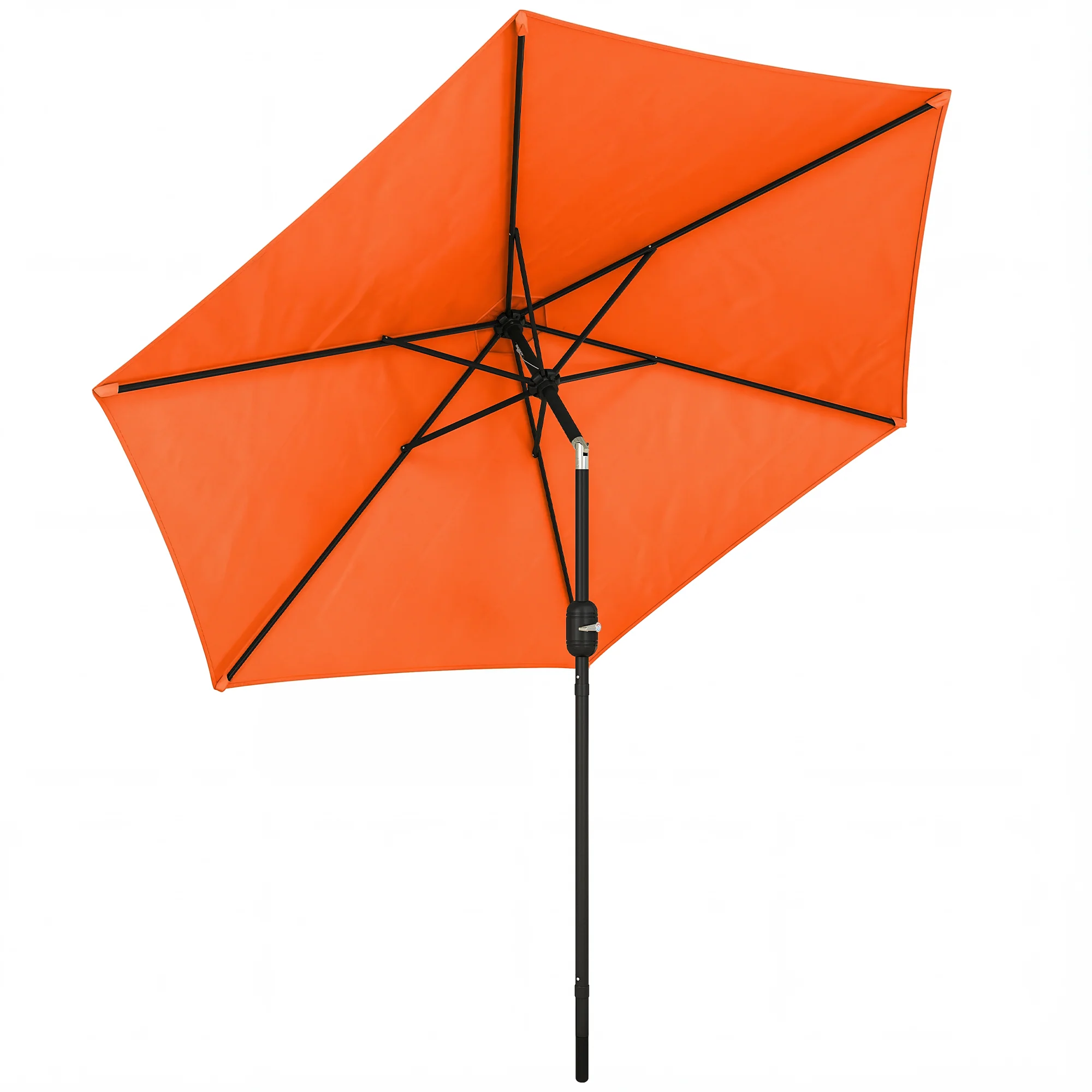 Outsunny 2.6M Garden Parasol Umbrella With Aluminium Pole, Tilt, Crank