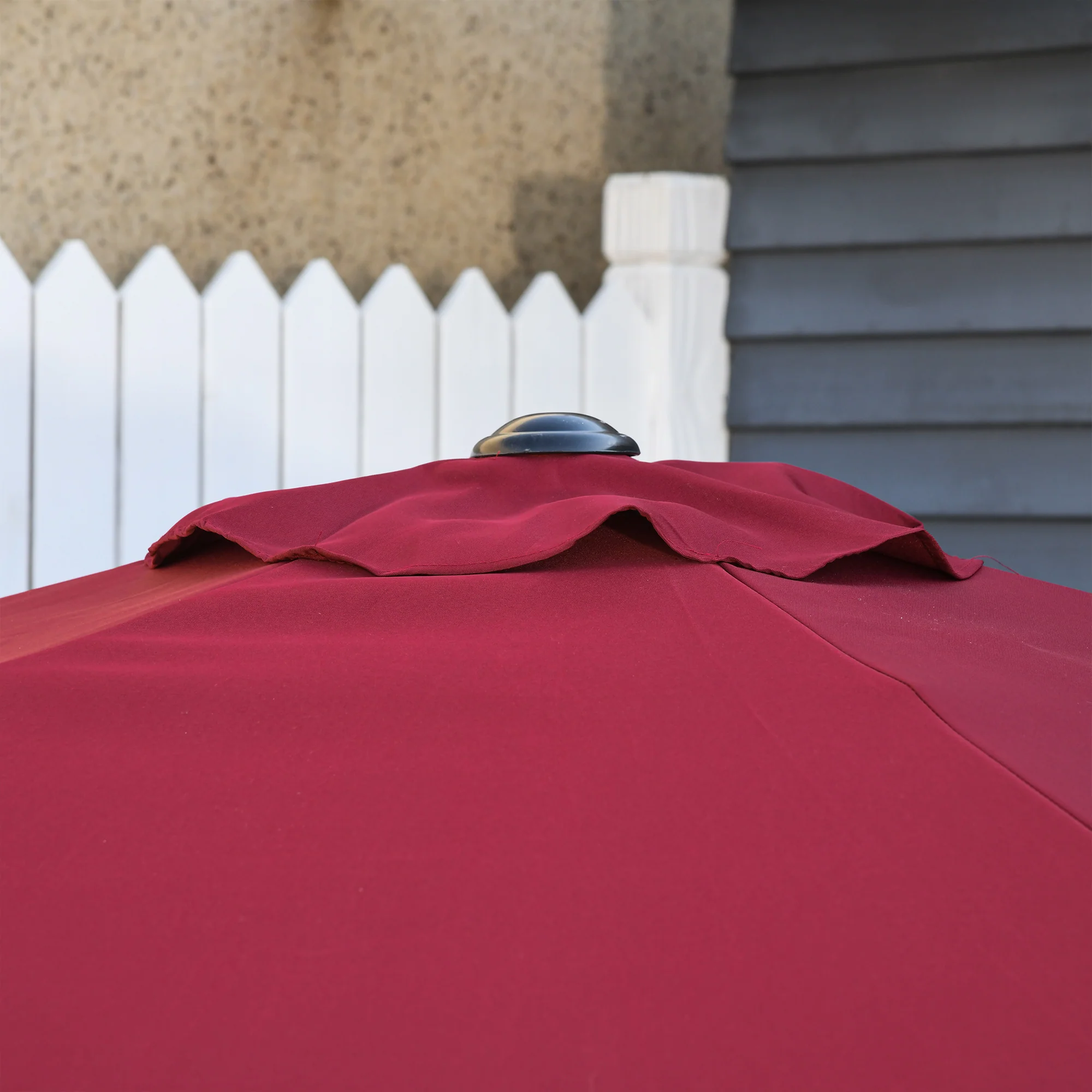 Outsunny 2.6M Patio Umbrella Parasol Sun Shade Garden Aluminium Wine Red - Image 9