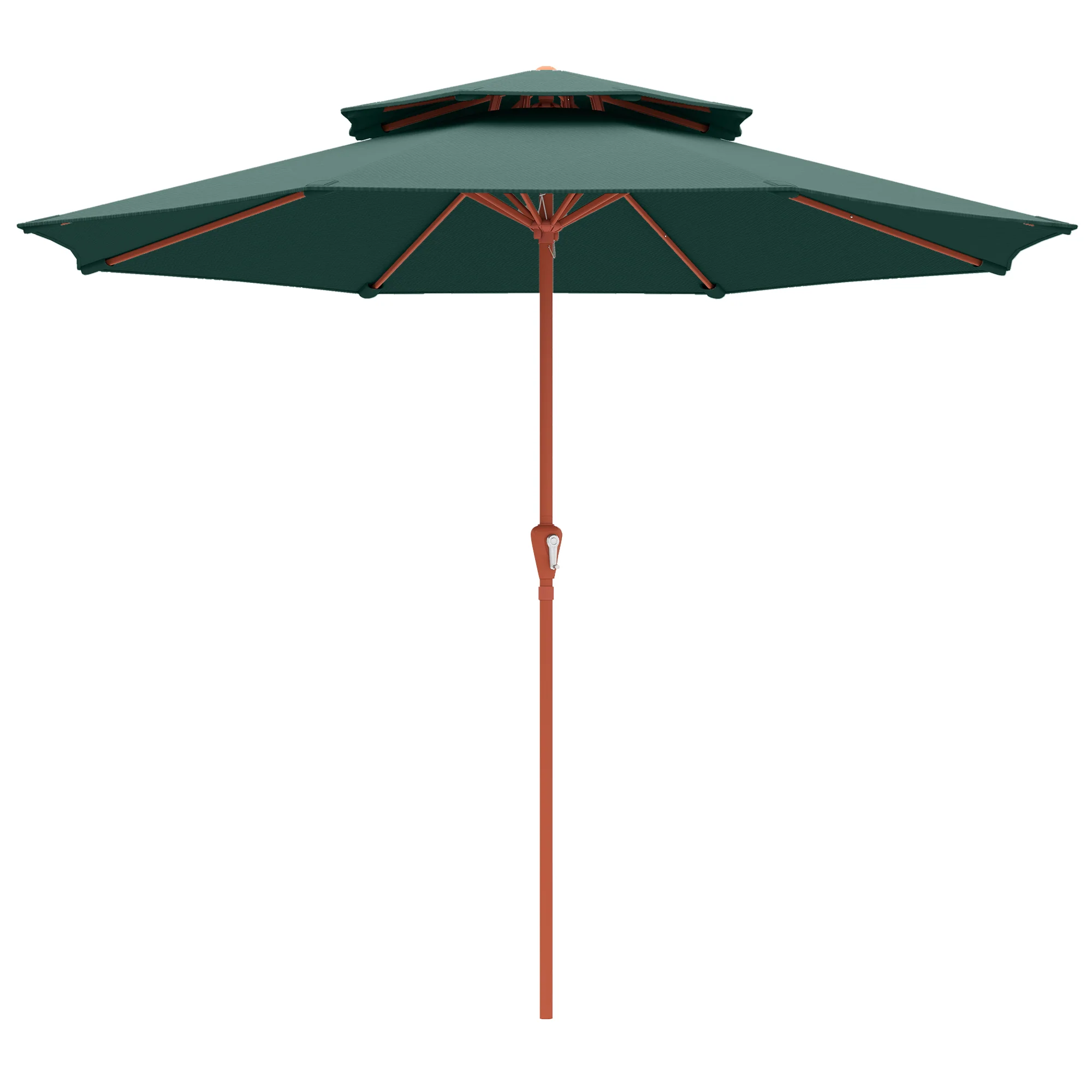 Outsunny 2.7 M Garden Parasol With Double Top, Green