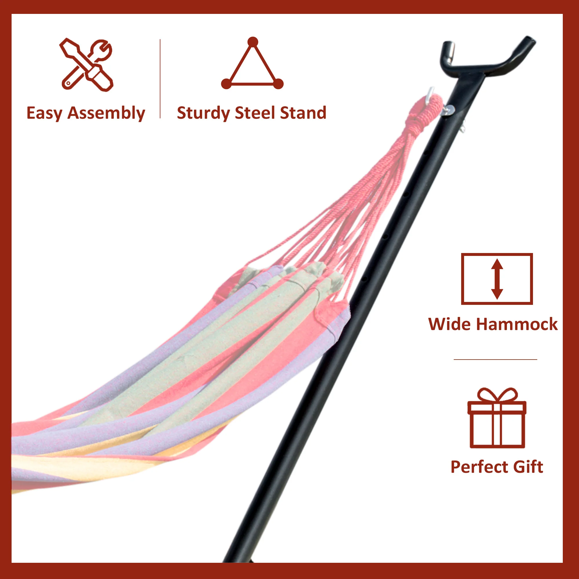 Outsunny 2.86m Metal Hammock Stand Frame Replacement Garden Outdoor Patio - Image 4