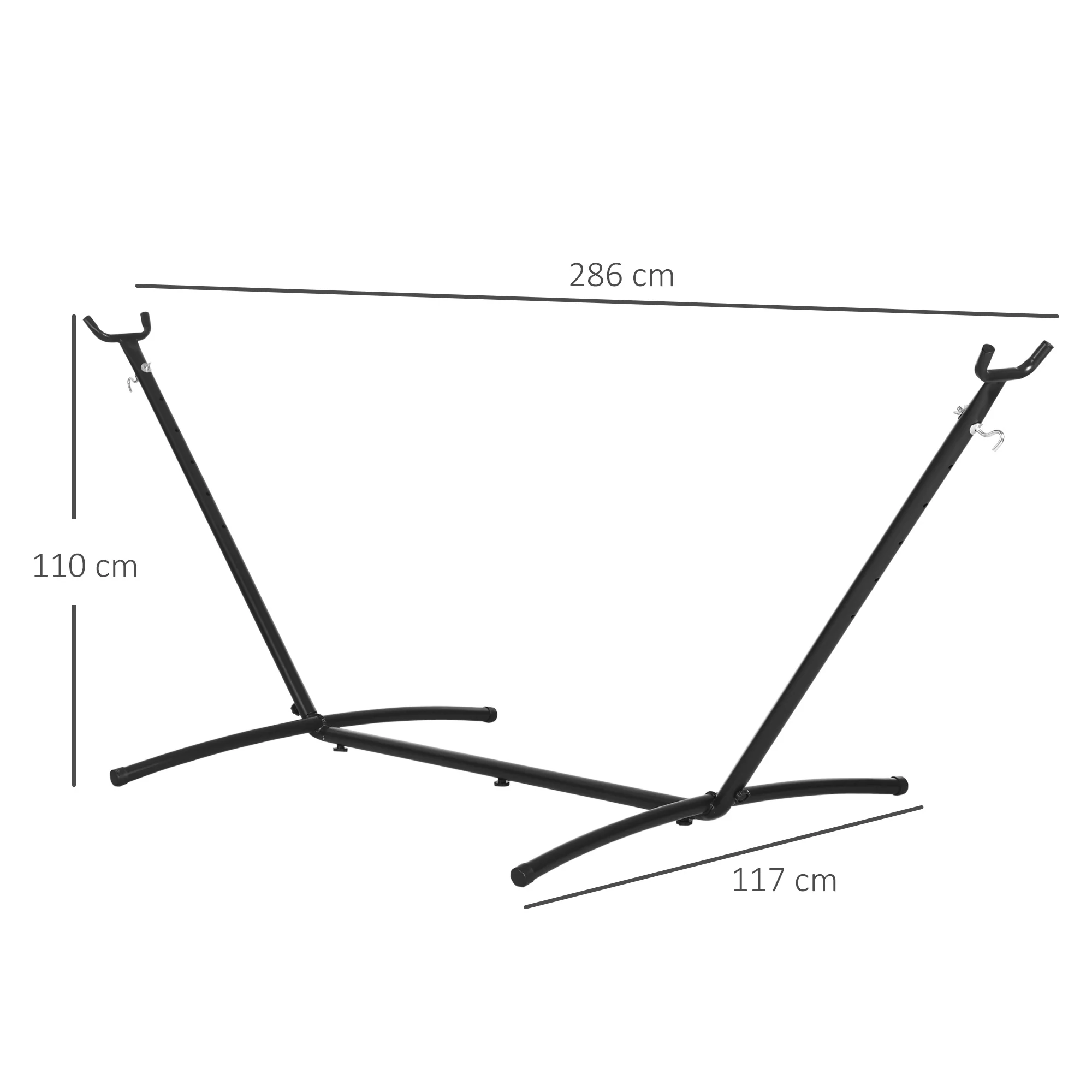 Outsunny 2.86m Metal Hammock Stand Frame Replacement Garden Outdoor Patio - Image 5